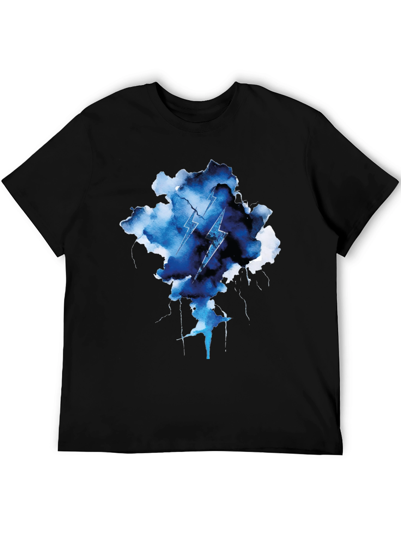 Lightning Bolt Cloud Graphic Tee - Black