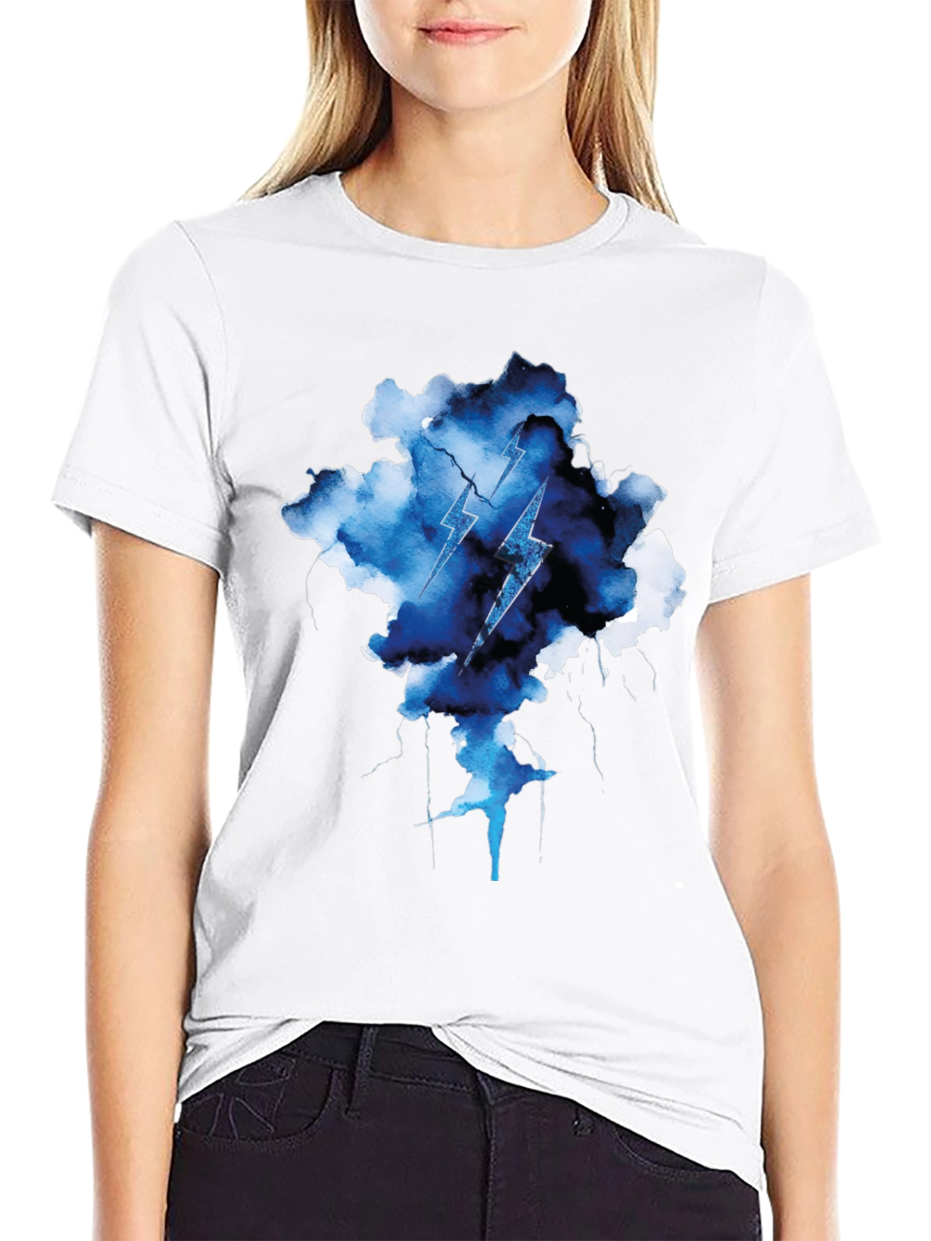 Lightning Bolt Cloud Graphic Tee - Black