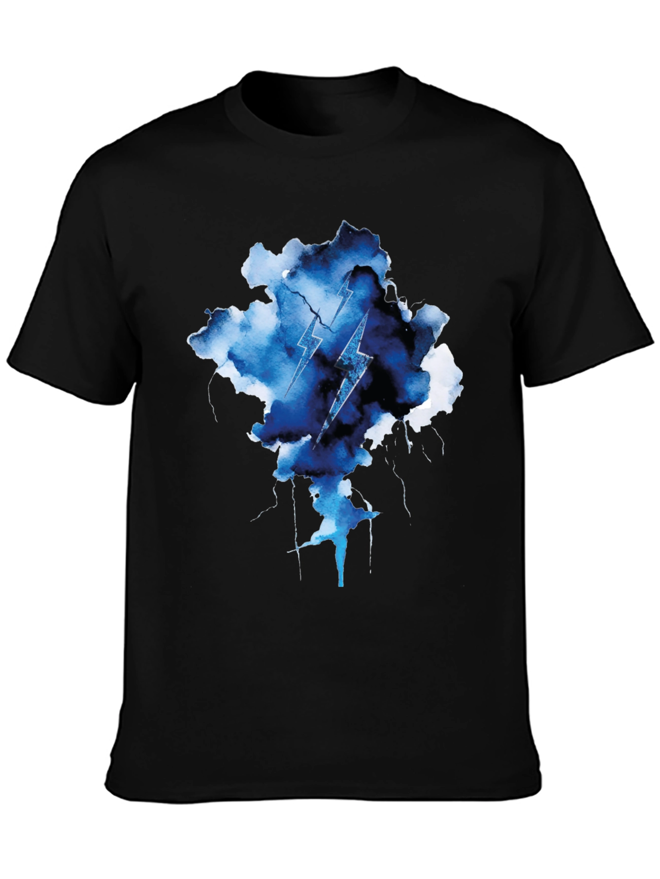 Lightning Bolt Cloud Graphic Tee - Black