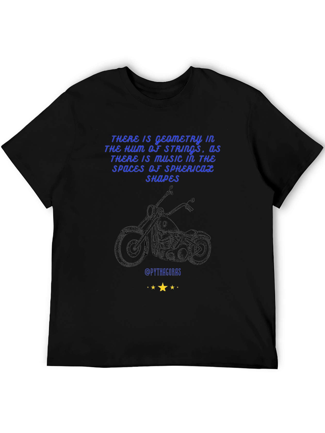 Geometric Music T-Shirt: Pythagorean Motorcycle Design
