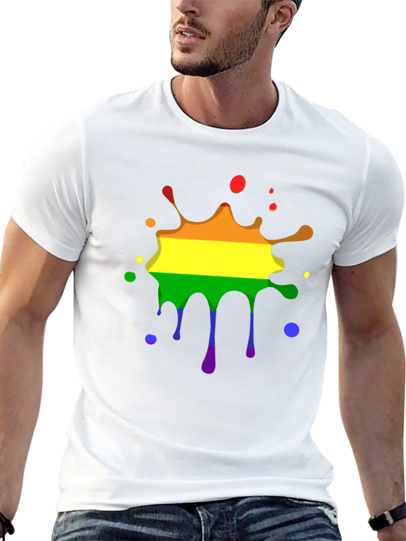 Pride Rainbow Splatter Black T-Shirt