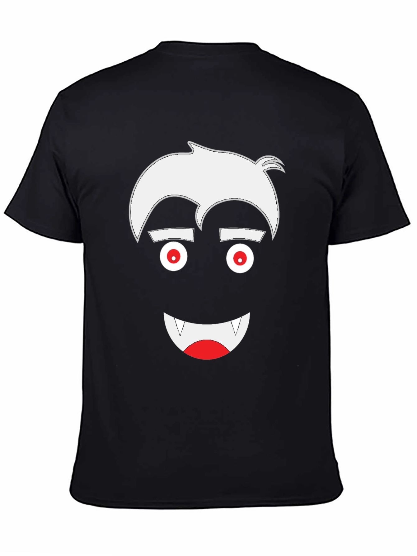 Vampire Cartoon Graphic Tee - Mens Black T-Shirt