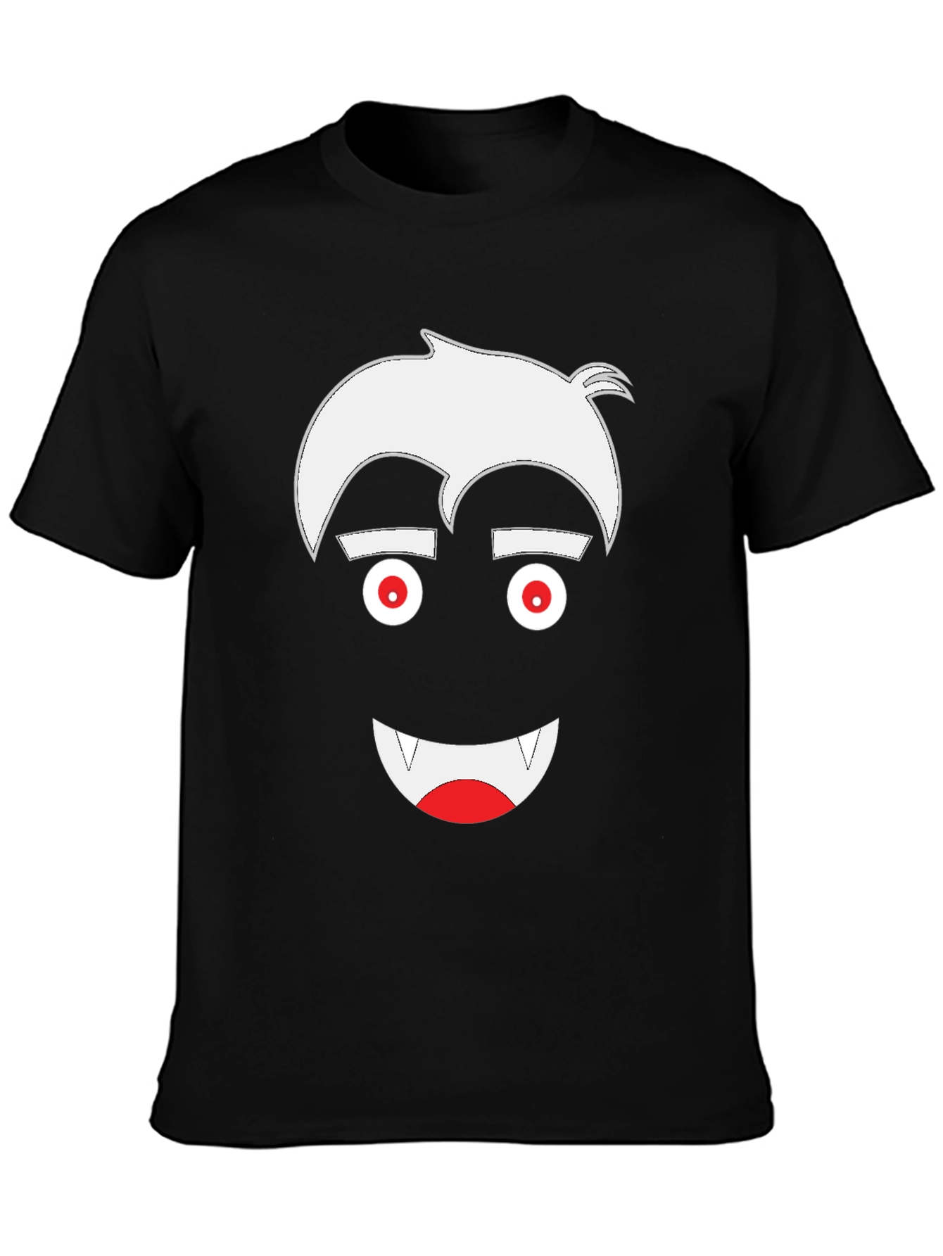 Vampire Cartoon Graphic Tee - Mens Black T-Shirt