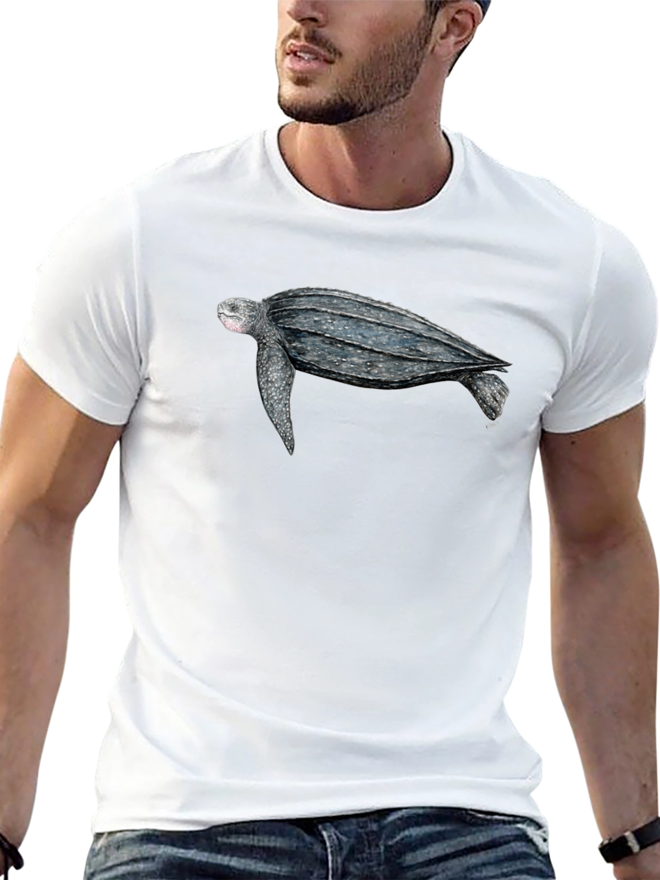 Sea Turtle Graphic Tee - Black Cotton T-Shirt