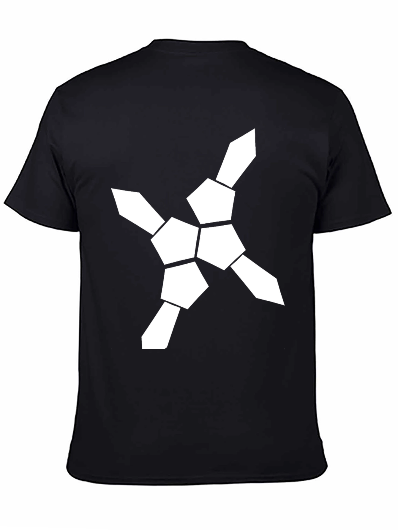 Geometric Graphic Tee - Modern Design Black T-Shirt