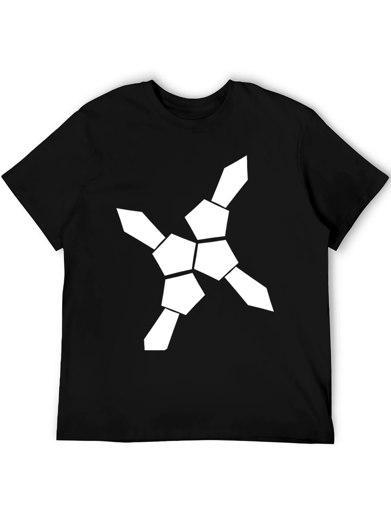 Geometric Graphic Tee - Modern Design Black T-Shirt