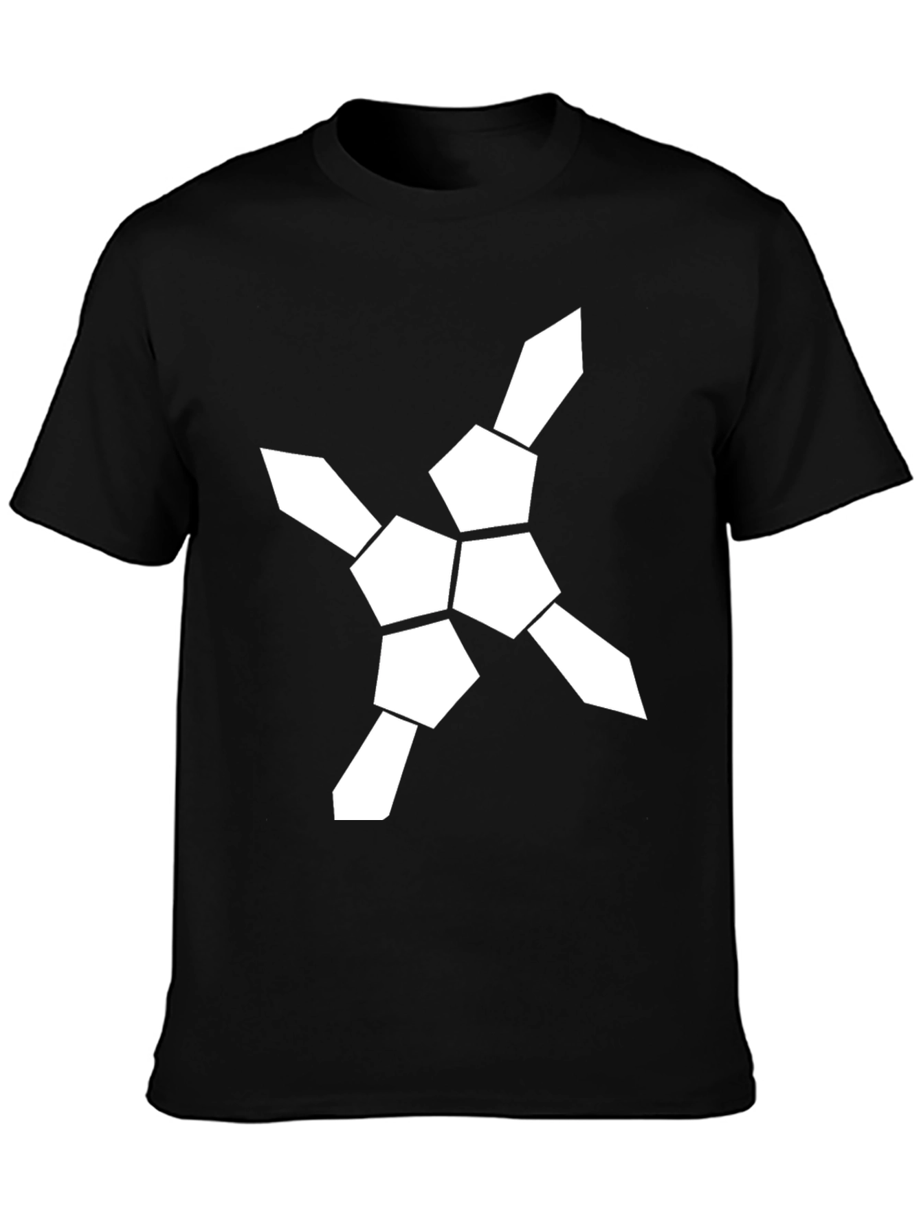Geometric Graphic Tee - Modern Design Black T-Shirt