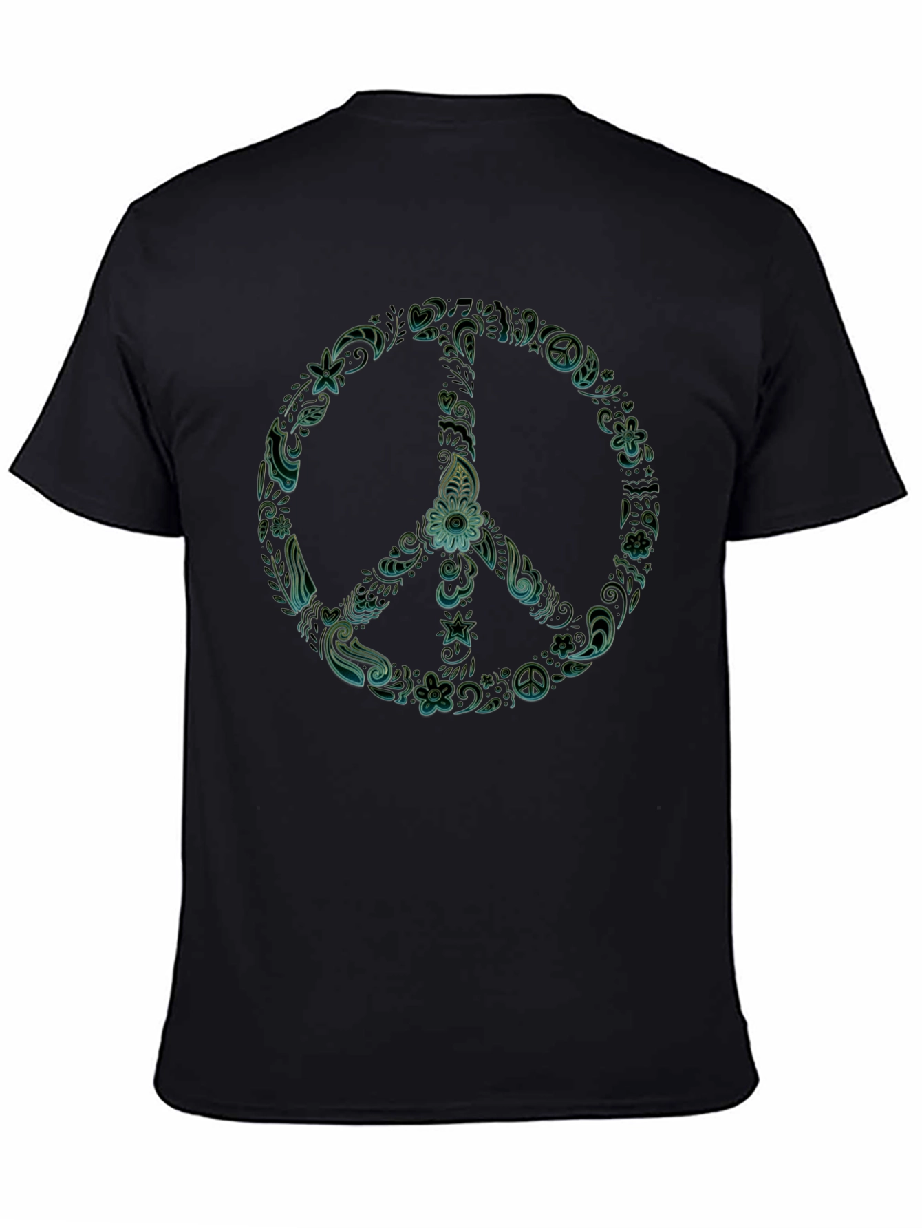 Peace Sign Graphic T-Shirt - Black Casual Tee