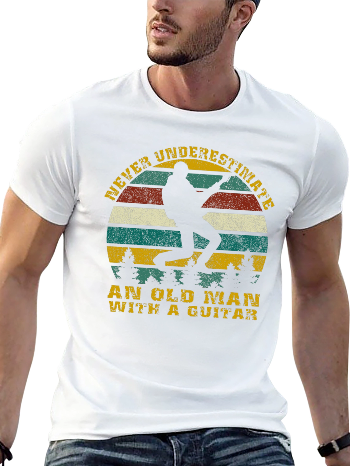 Old Man Guitar T-Shirt - Never Underestimate!