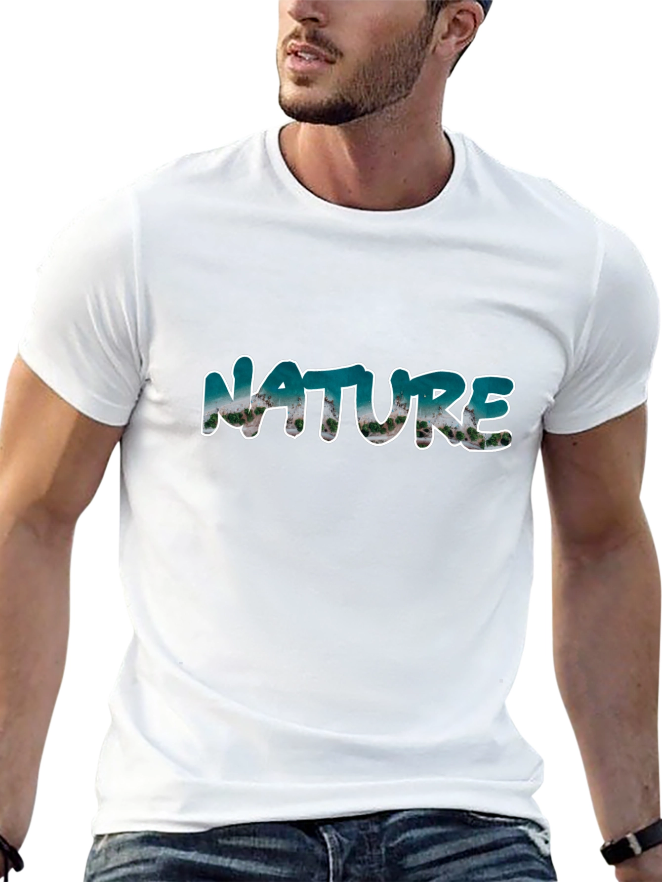 Nature Print Black T-Shirt