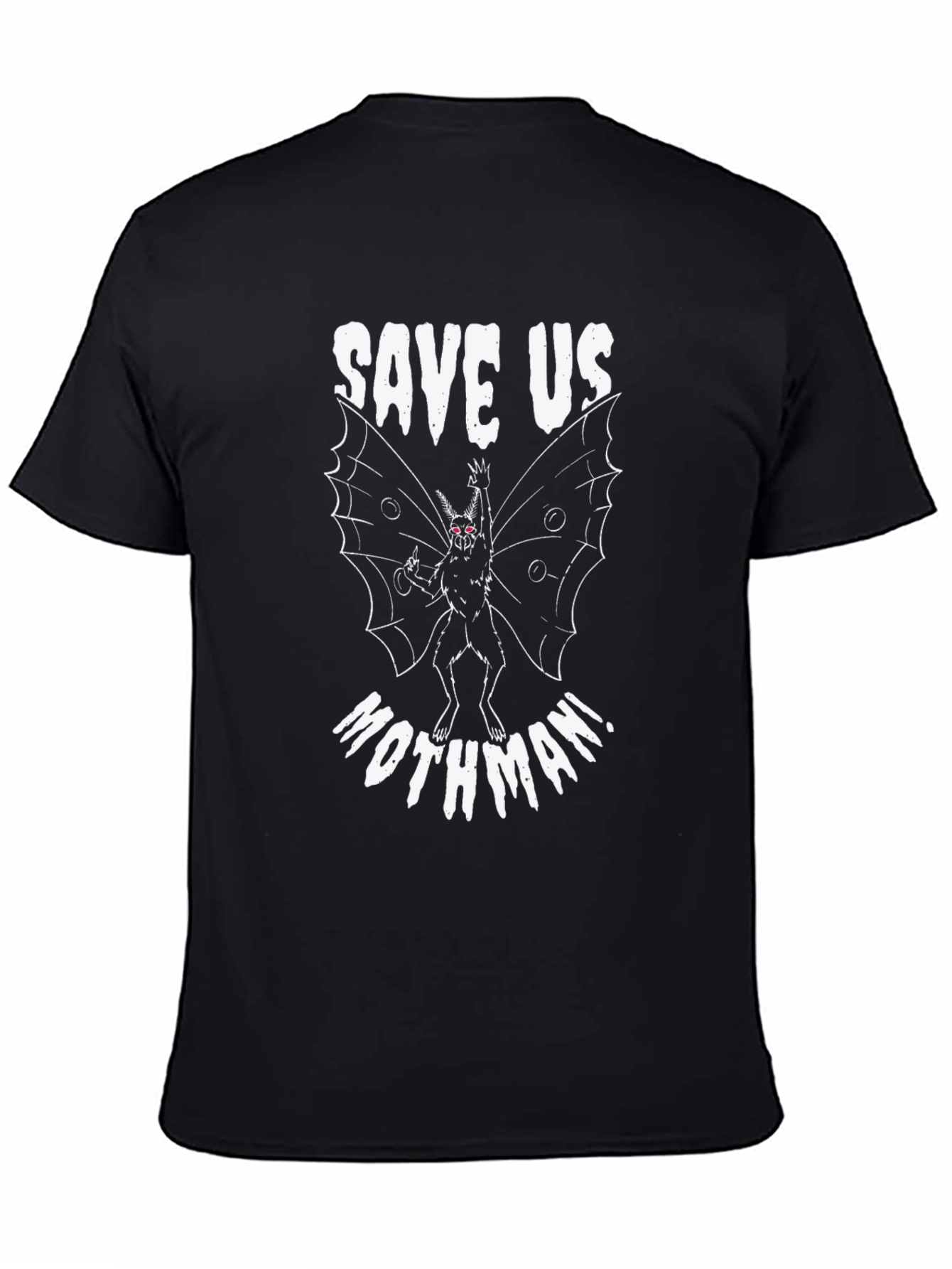 Save Us Mothman! Black Graphic Tee