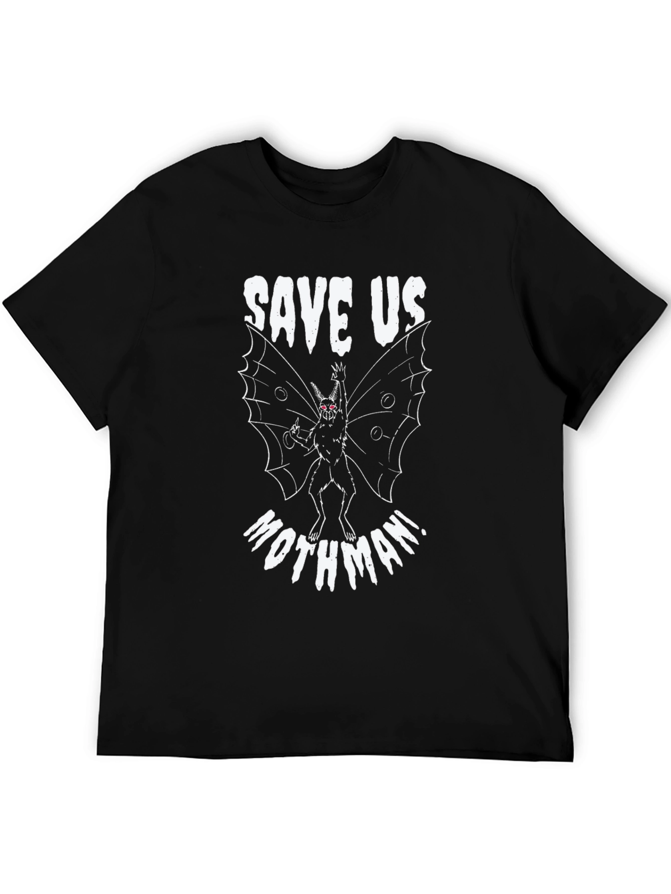 Save Us Mothman! Black Graphic Tee