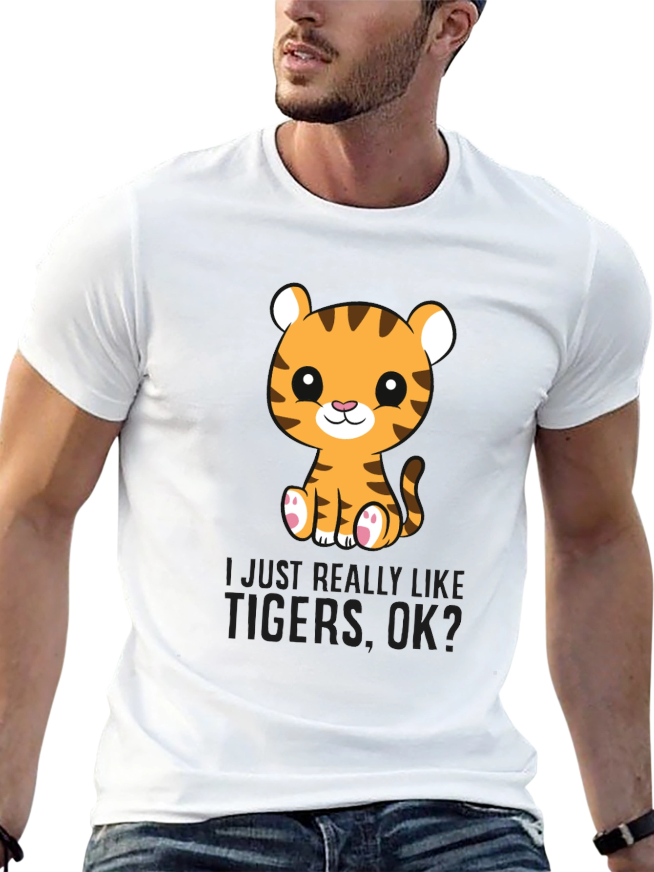 Cute Tiger Graphic T-Shirt - Love Tigers Tee