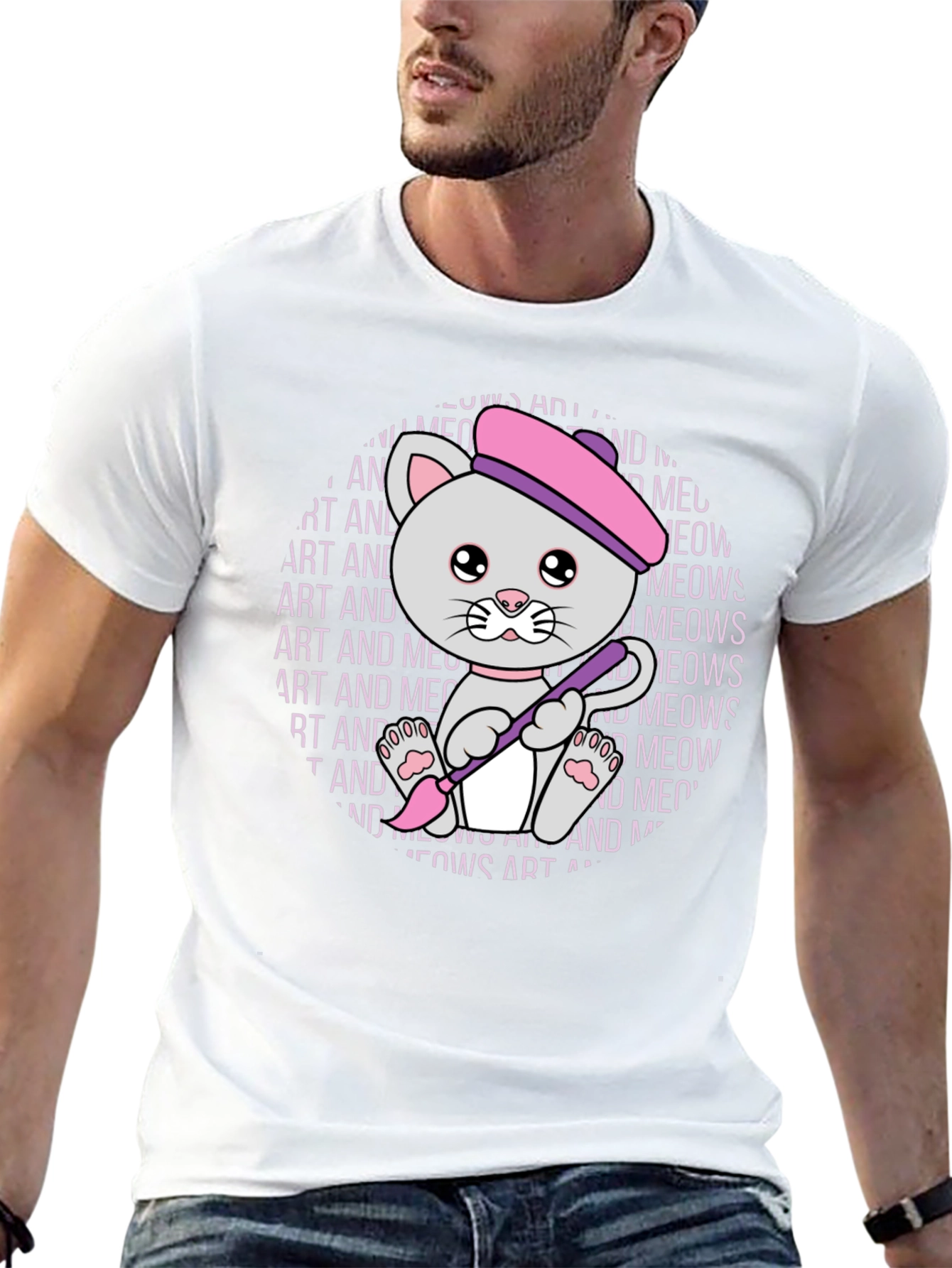 Art and Meows Artist Cat T-Shirt