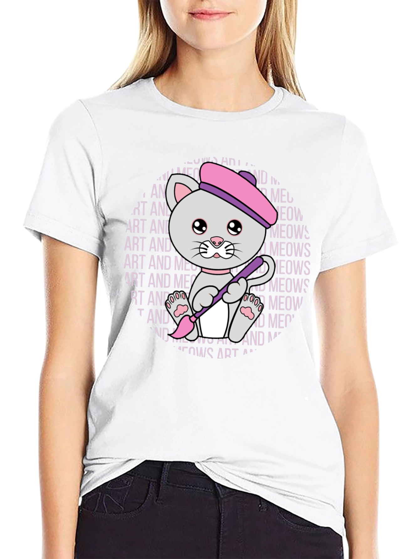 Art and Meows Artist Cat T-Shirt