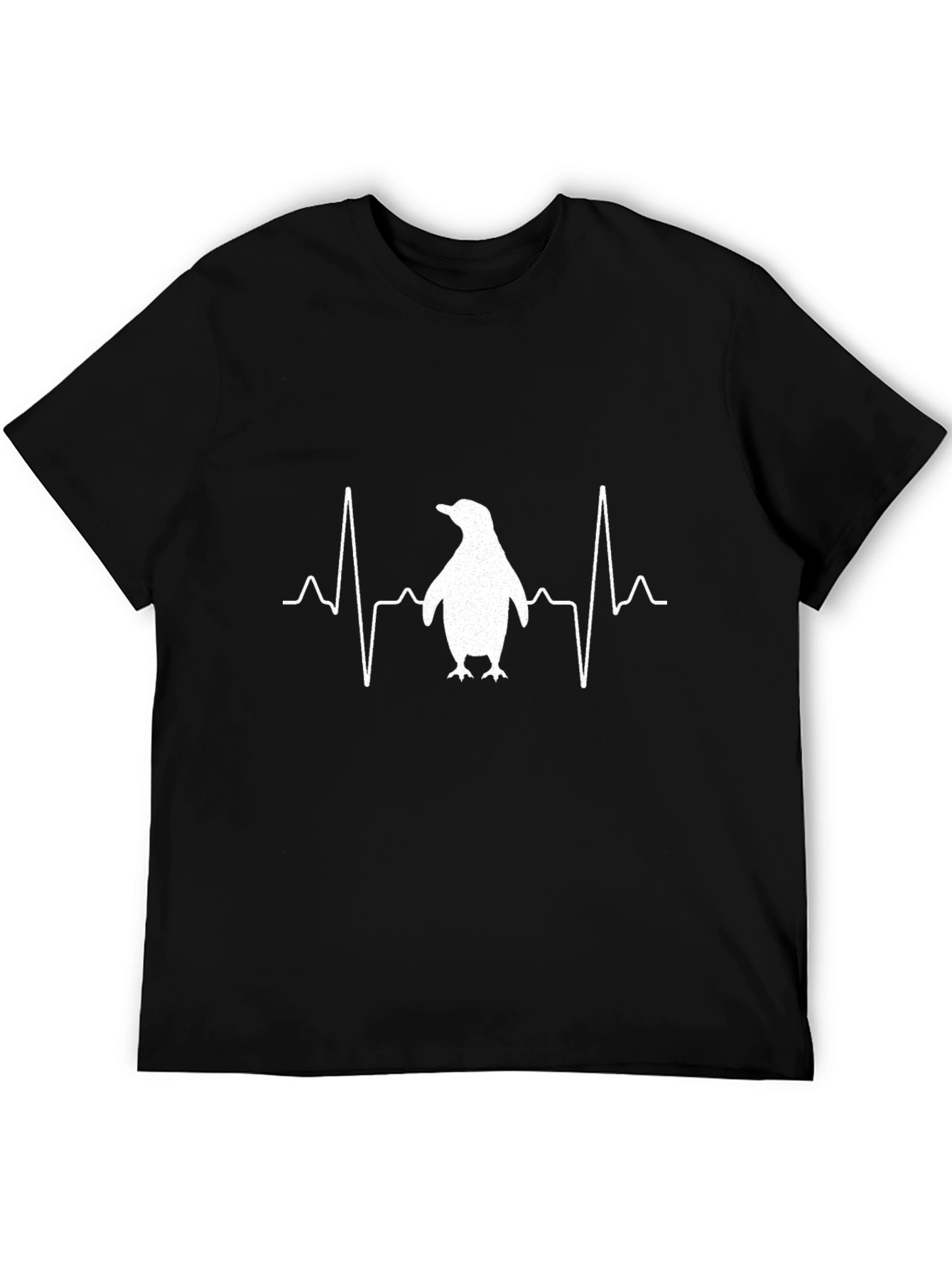 Penguin Heartbeat T-Shirt - Black