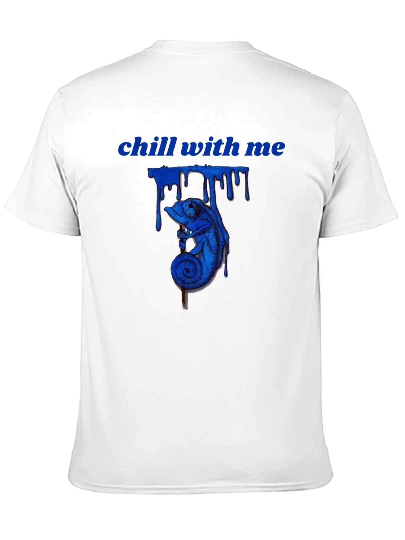 Chill With Me Chameleon Graphic Tee - Black