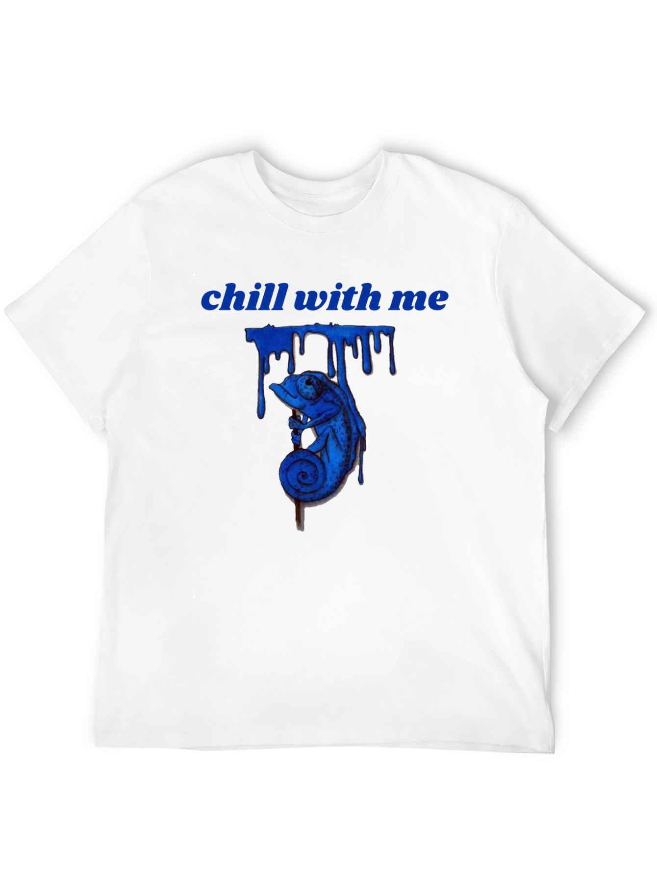 Chill With Me Chameleon Graphic Tee - Black