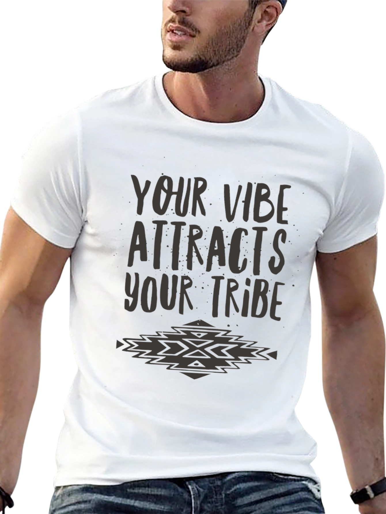 Vibe Attracts Tribe Graphic Tee - Soft Black T-Shirt