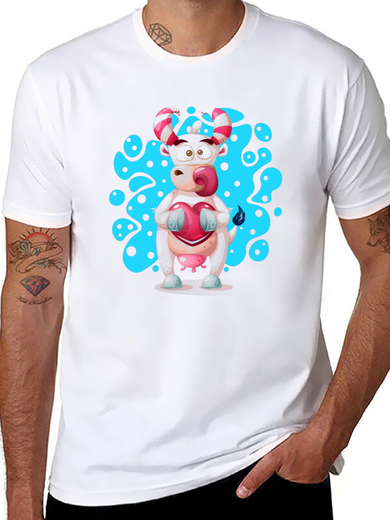 Cartoon Cow T-Shirt - Novelty Graphic Tee