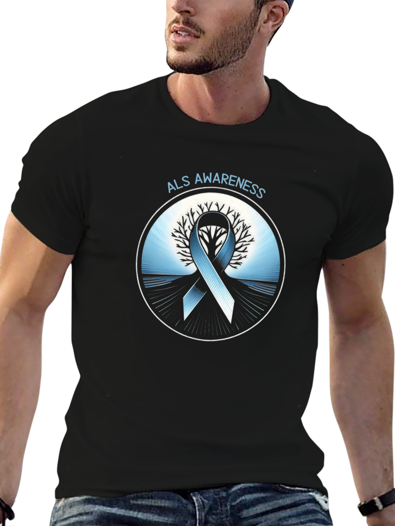 ALS Awareness Ribbon Graphic T-Shirt
