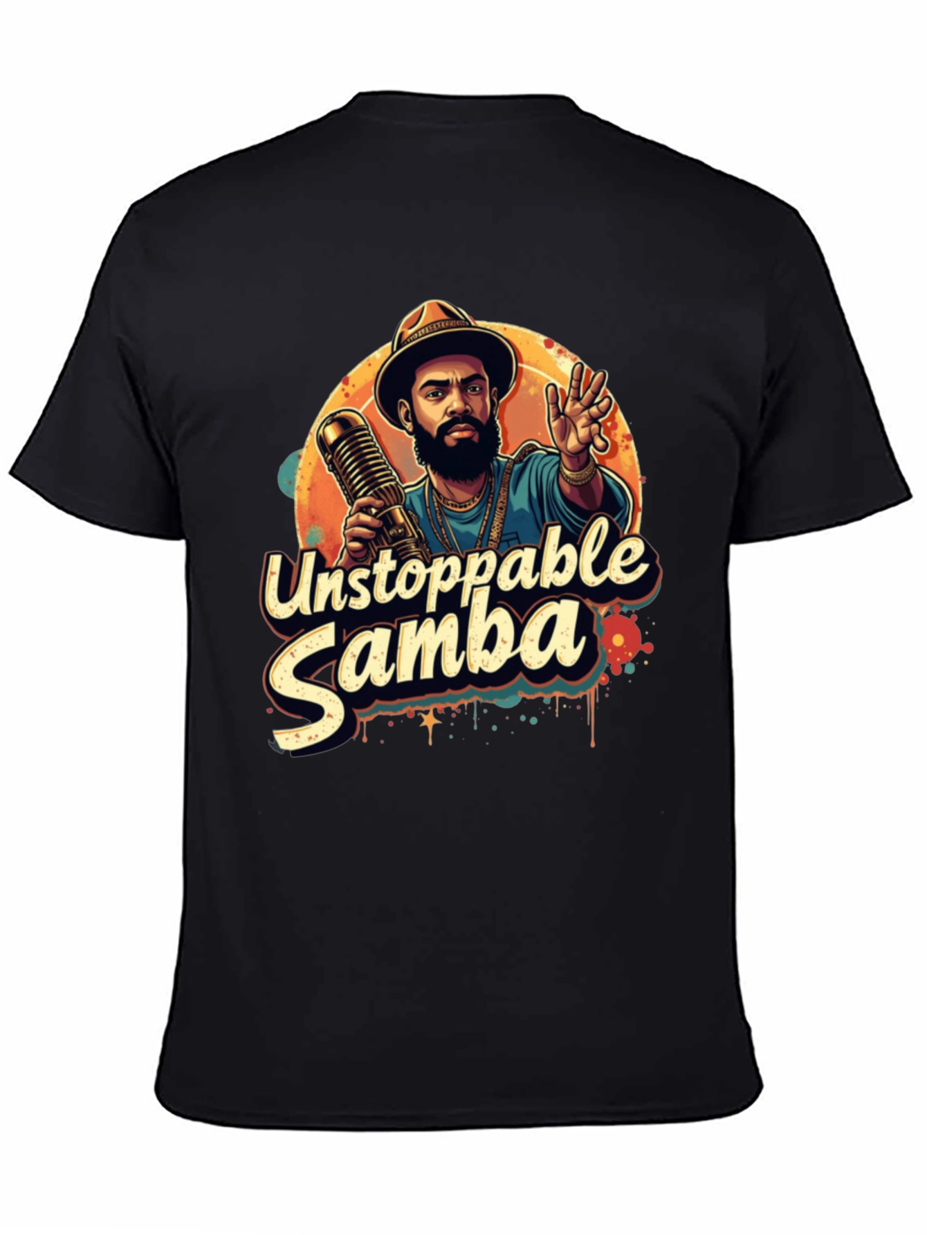Unstoppable Samba Graphic T-Shirt - Black