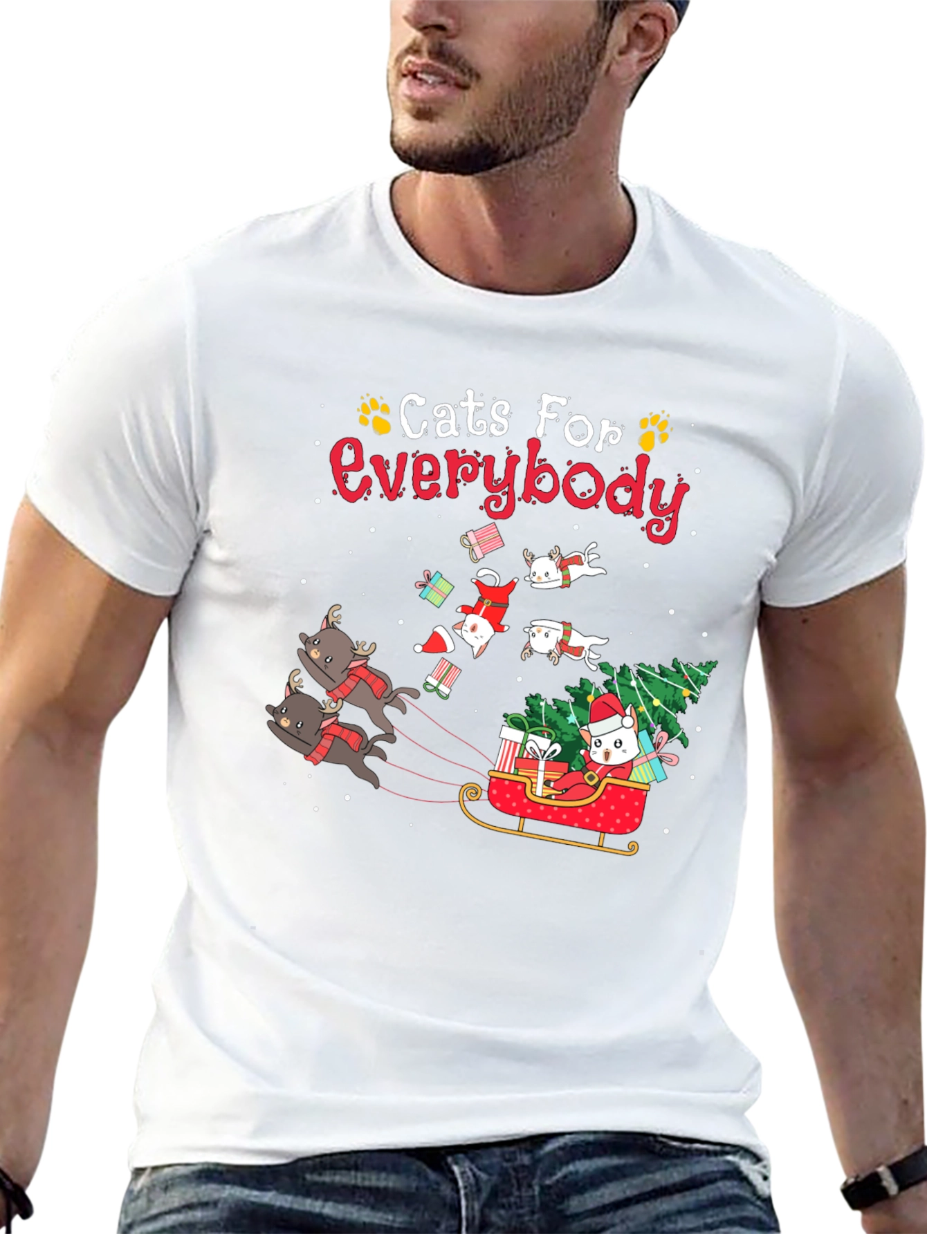 Cats For Everybody Christmas Graphic Tee
