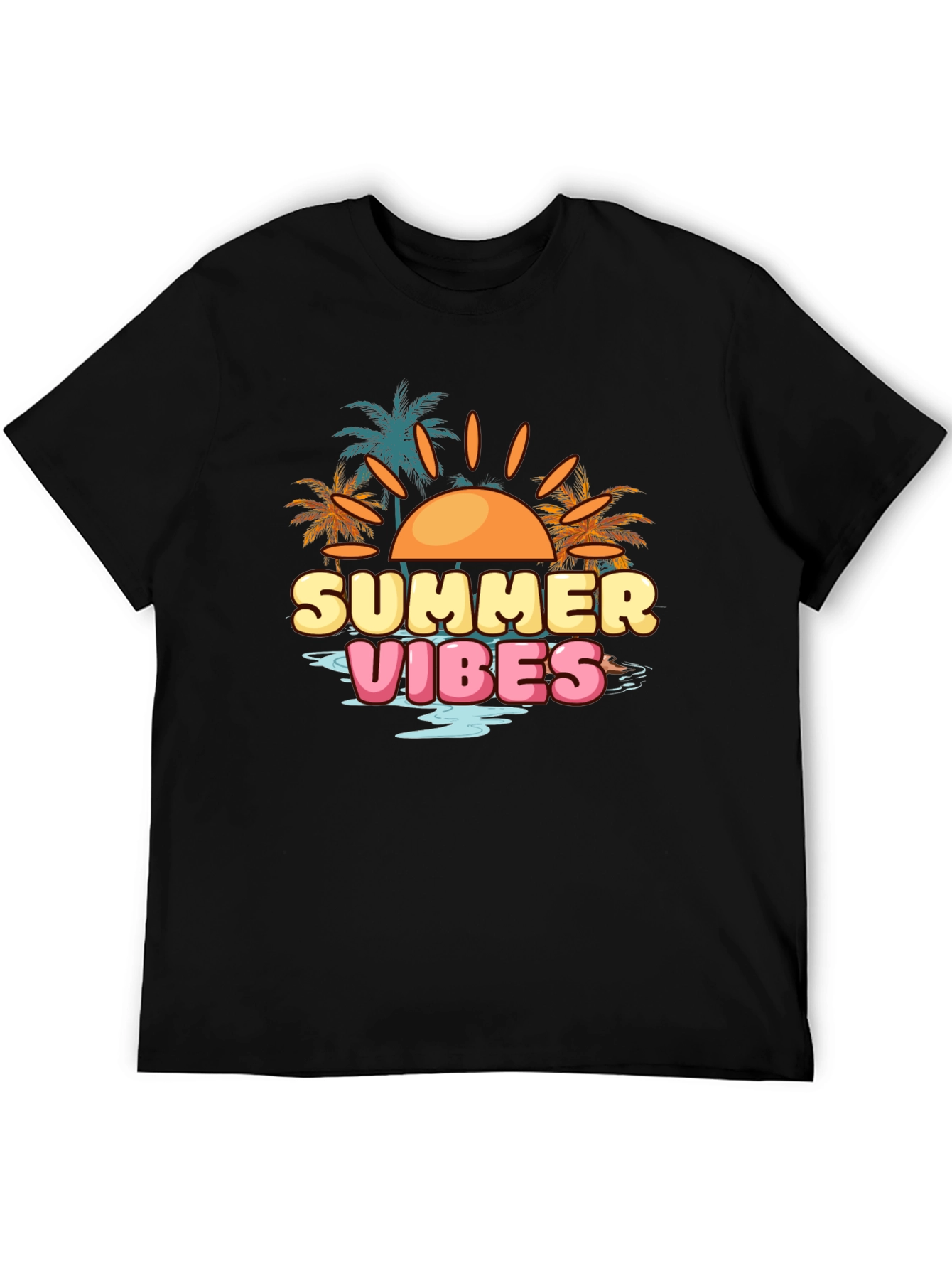 Summer Vibes Graphic Tee - Black T-Shirt