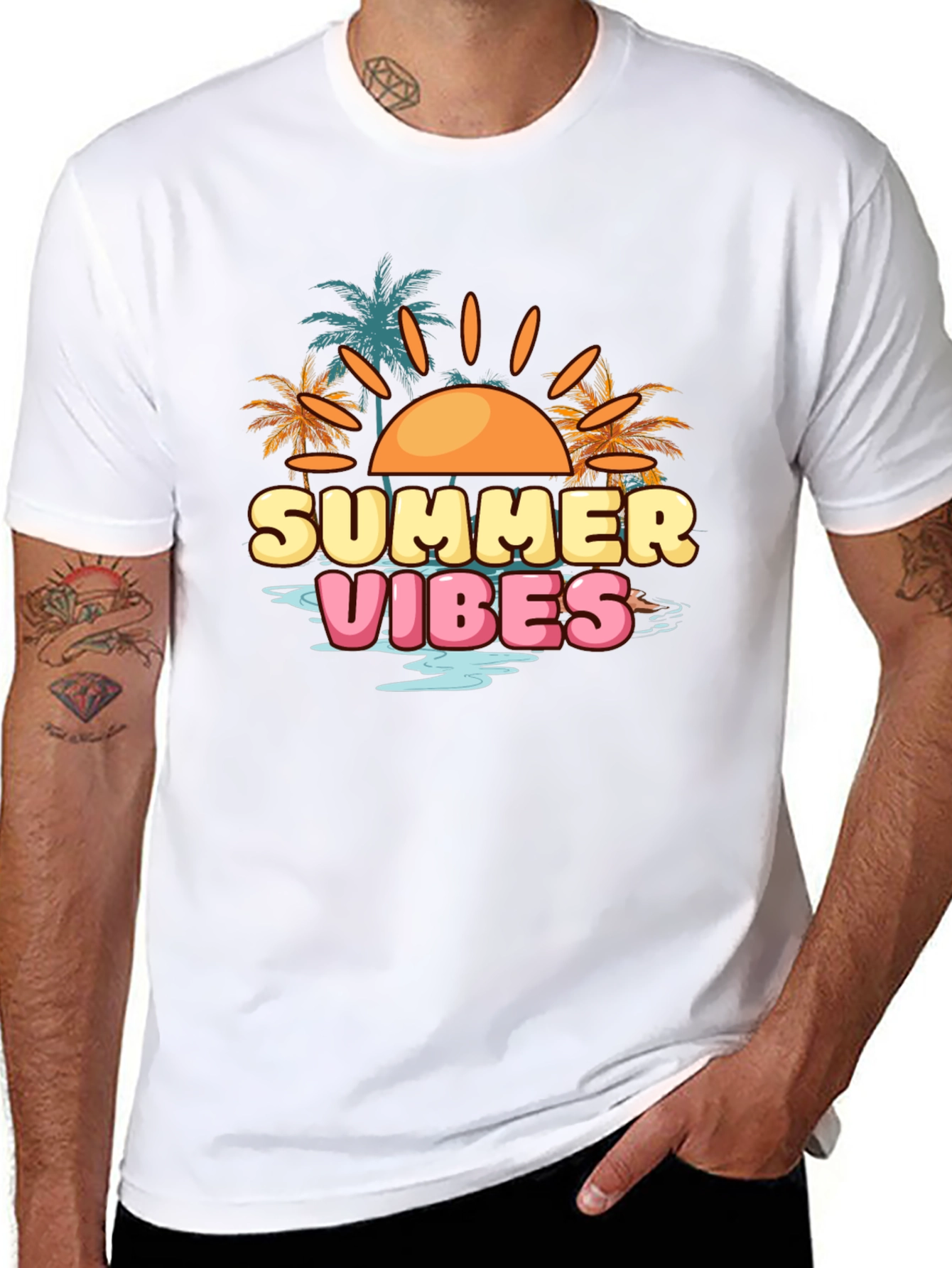 Summer Vibes Graphic Tee - Black T-Shirt