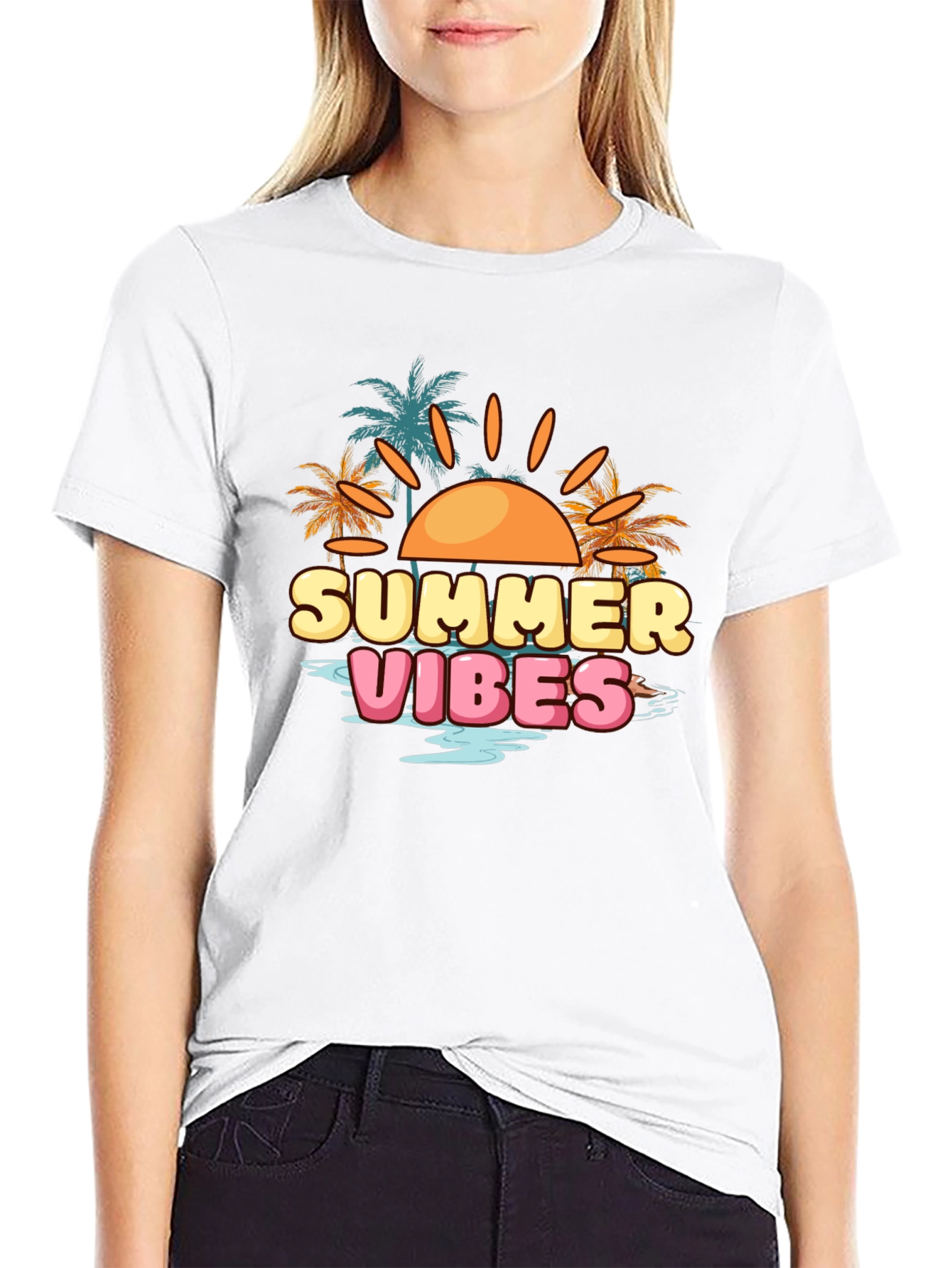 Summer Vibes Graphic Tee - Black T-Shirt