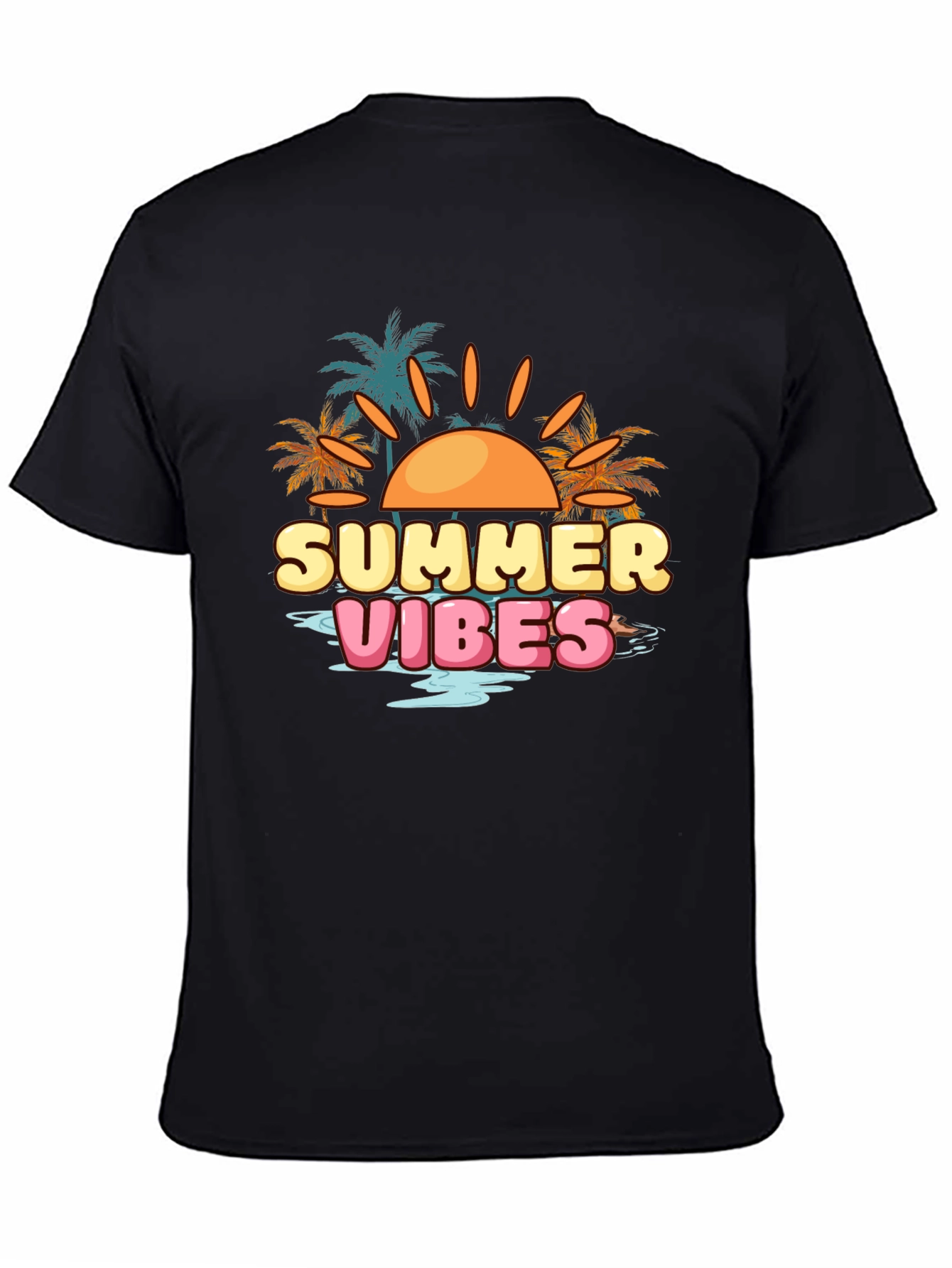 Summer Vibes Graphic Tee - Black T-Shirt