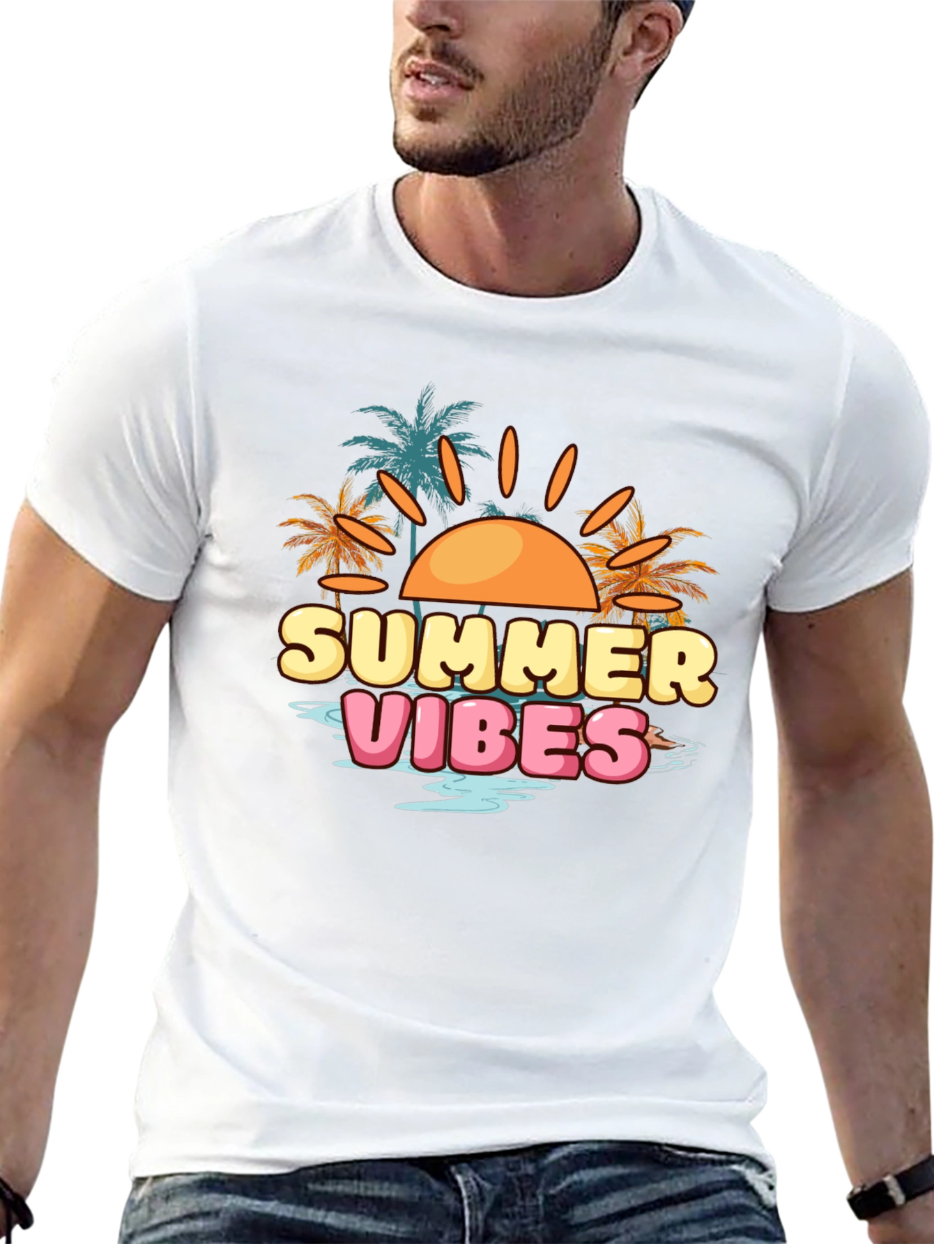 Summer Vibes Graphic Tee - Black T-Shirt
