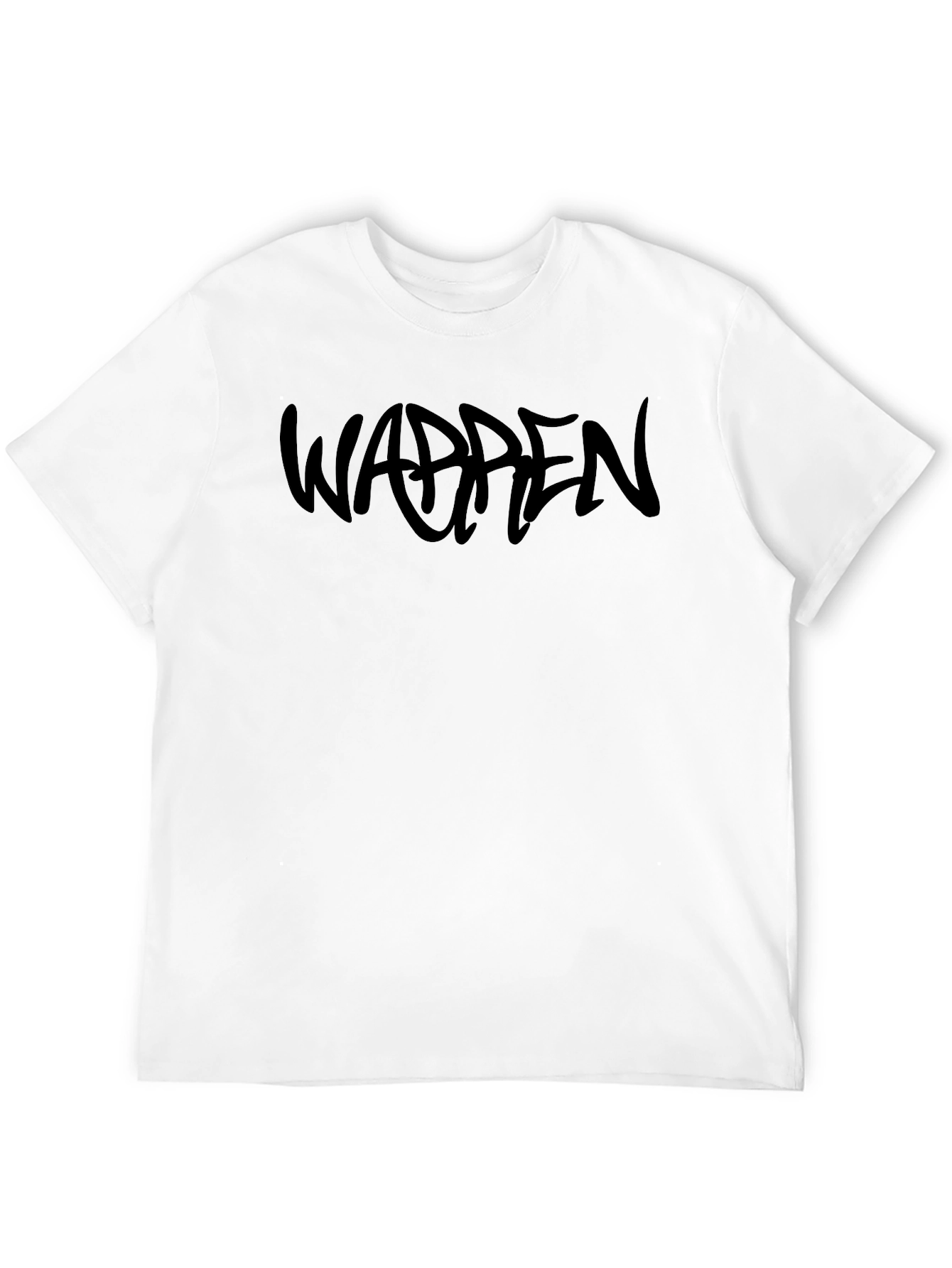 Black WARREN Graphic Print Crew Neck T-Shirt