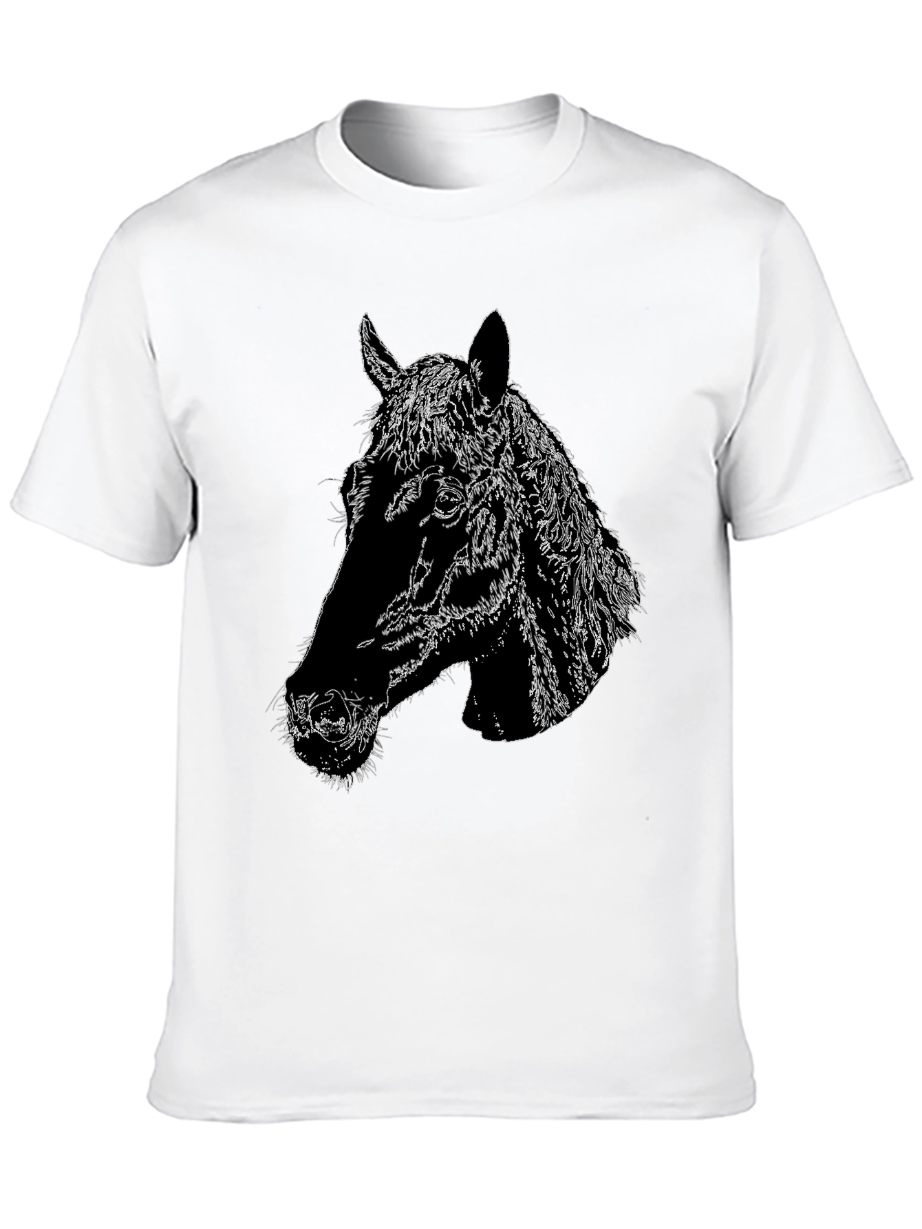 Horse Head Graphic Black T-Shirt