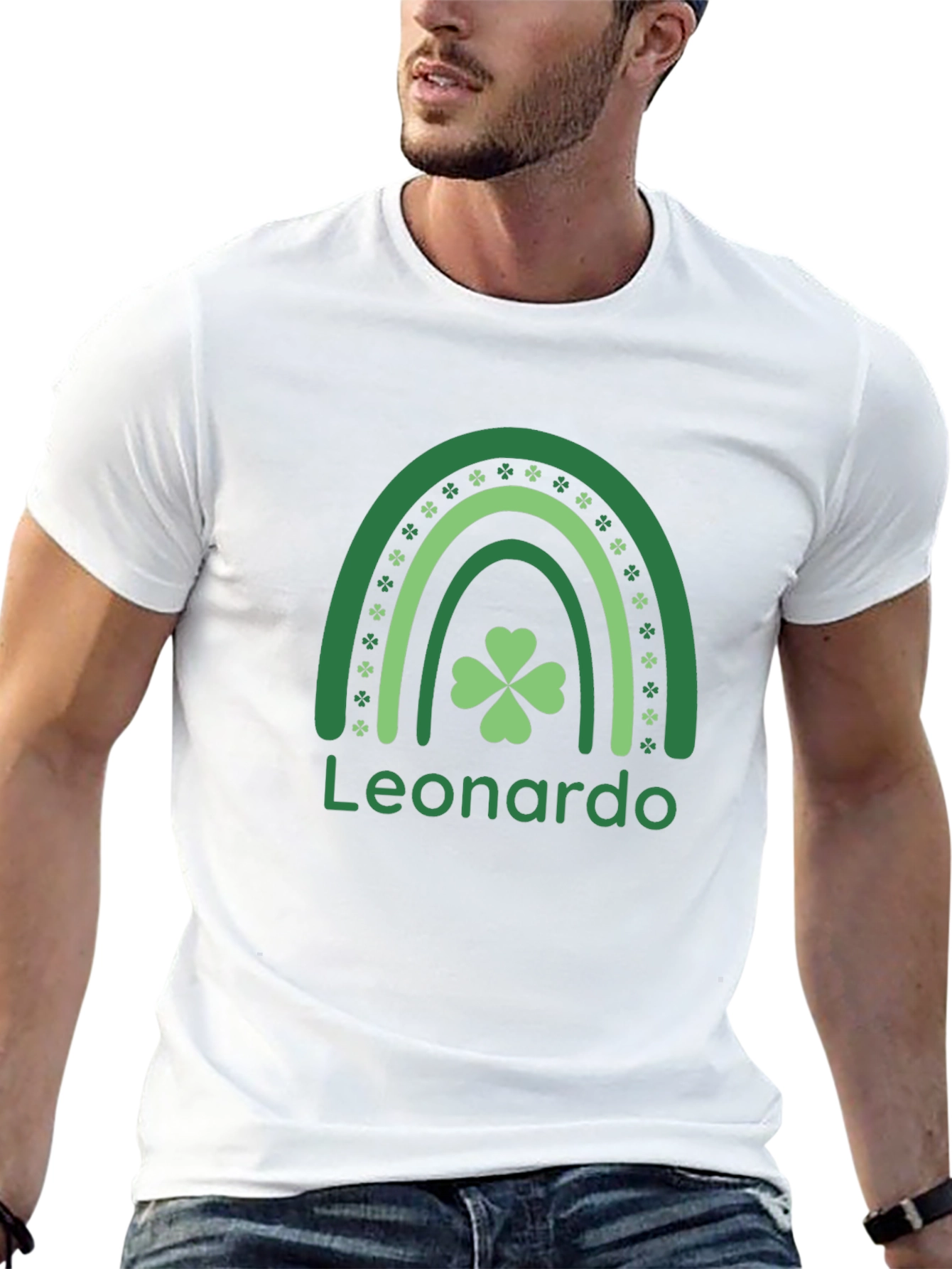 St. Patricks Day Personalized Shamrock Rainbow T-Shirt
