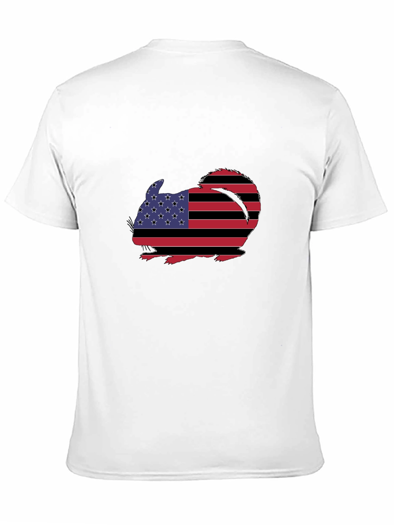 Patriotic Chinchilla Graphic Tee - Mens Black T-Shirt