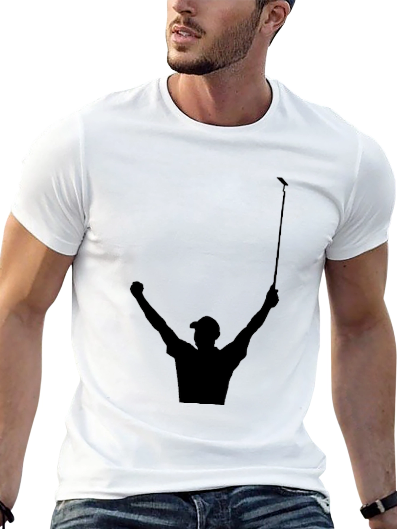 Golf Champion Silhouette T-Shirt - Sporty Black Tee