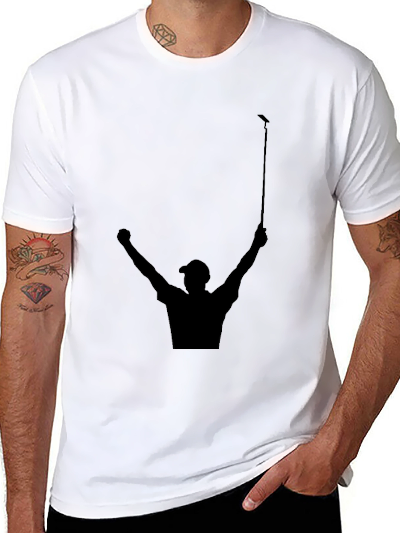 Golf Champion Silhouette T-Shirt - Sporty Black Tee