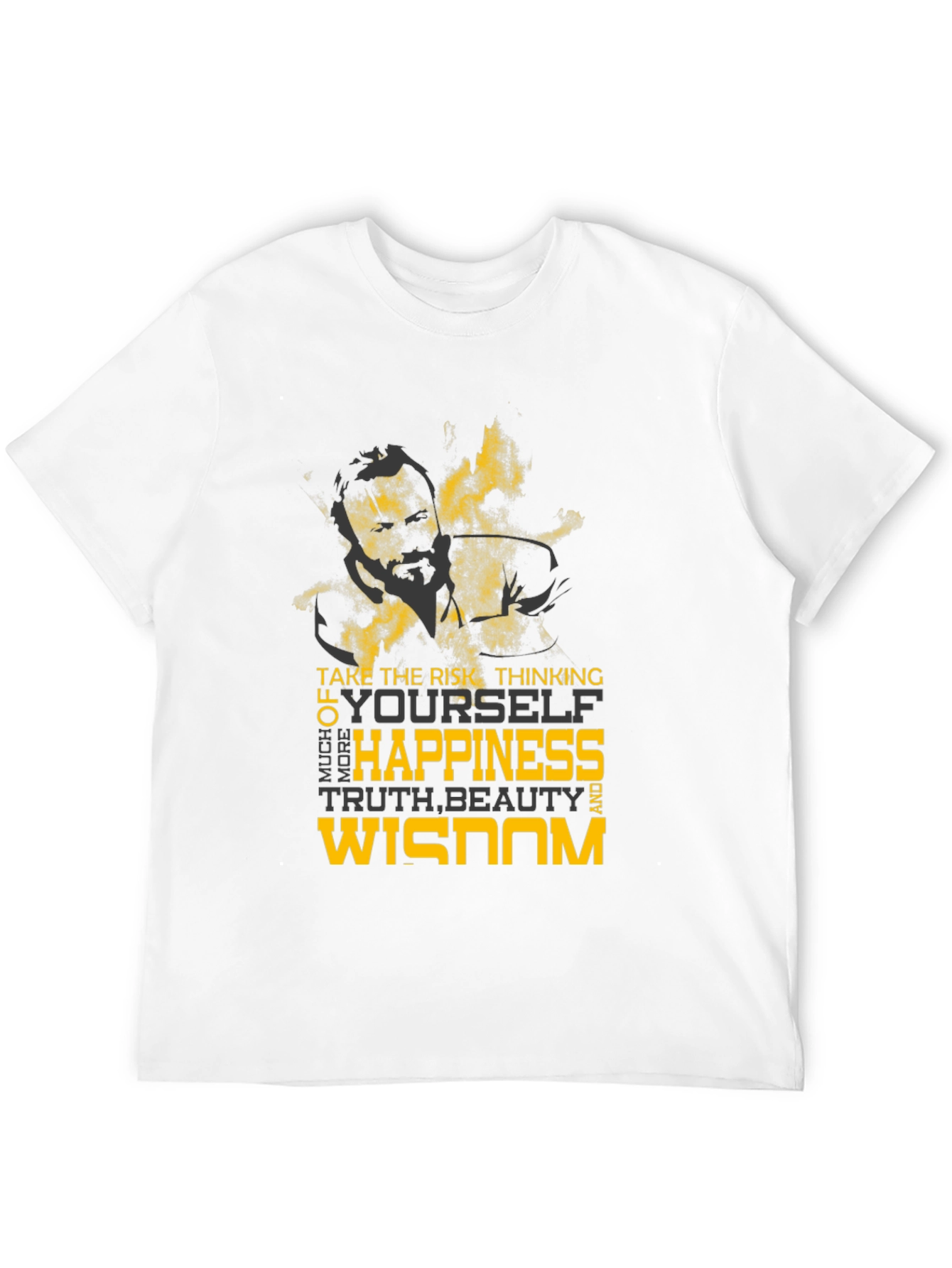 Motivational Graphic Tee - Risk Happiness Wisdom