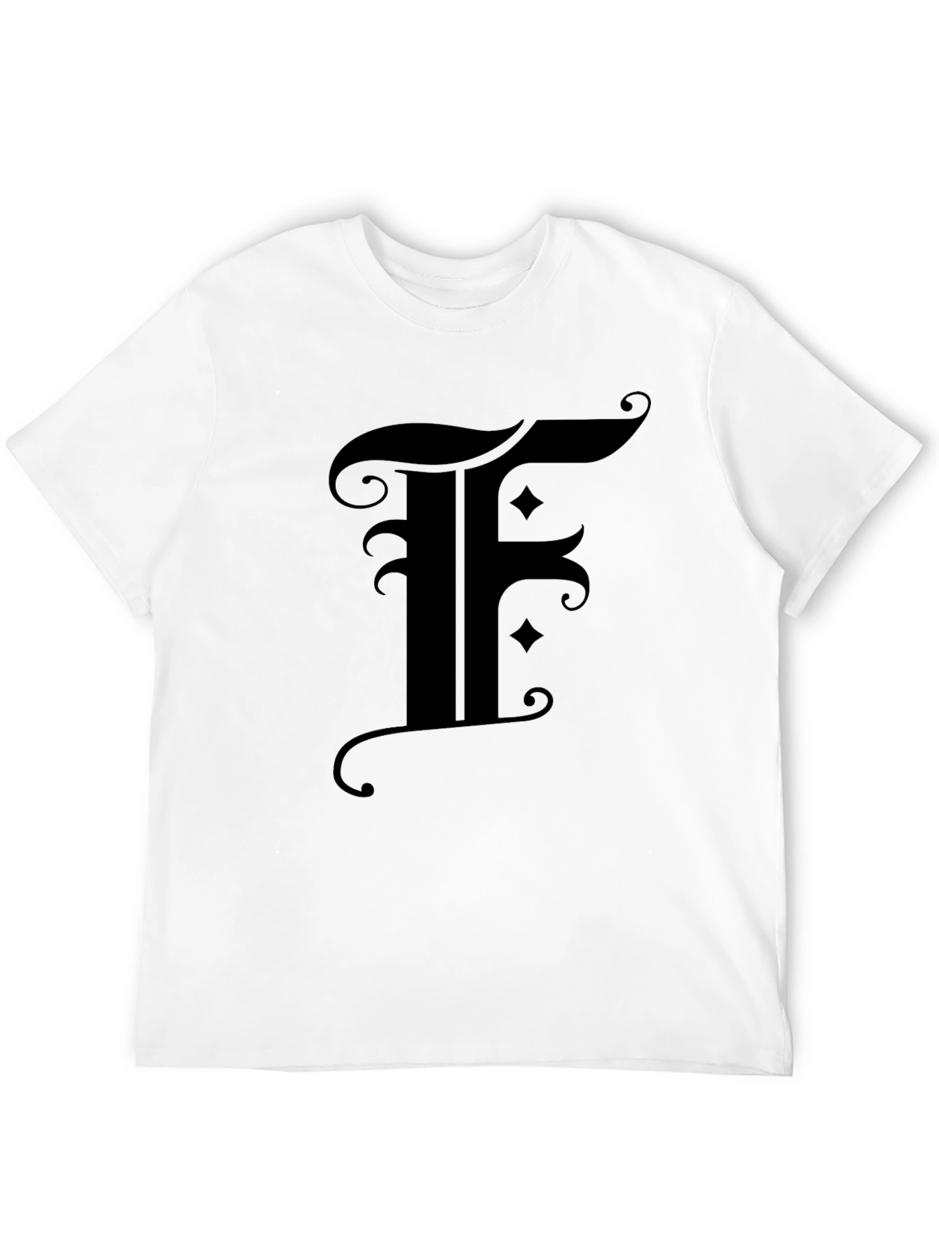 Gothic Initial F Black T-Shirt