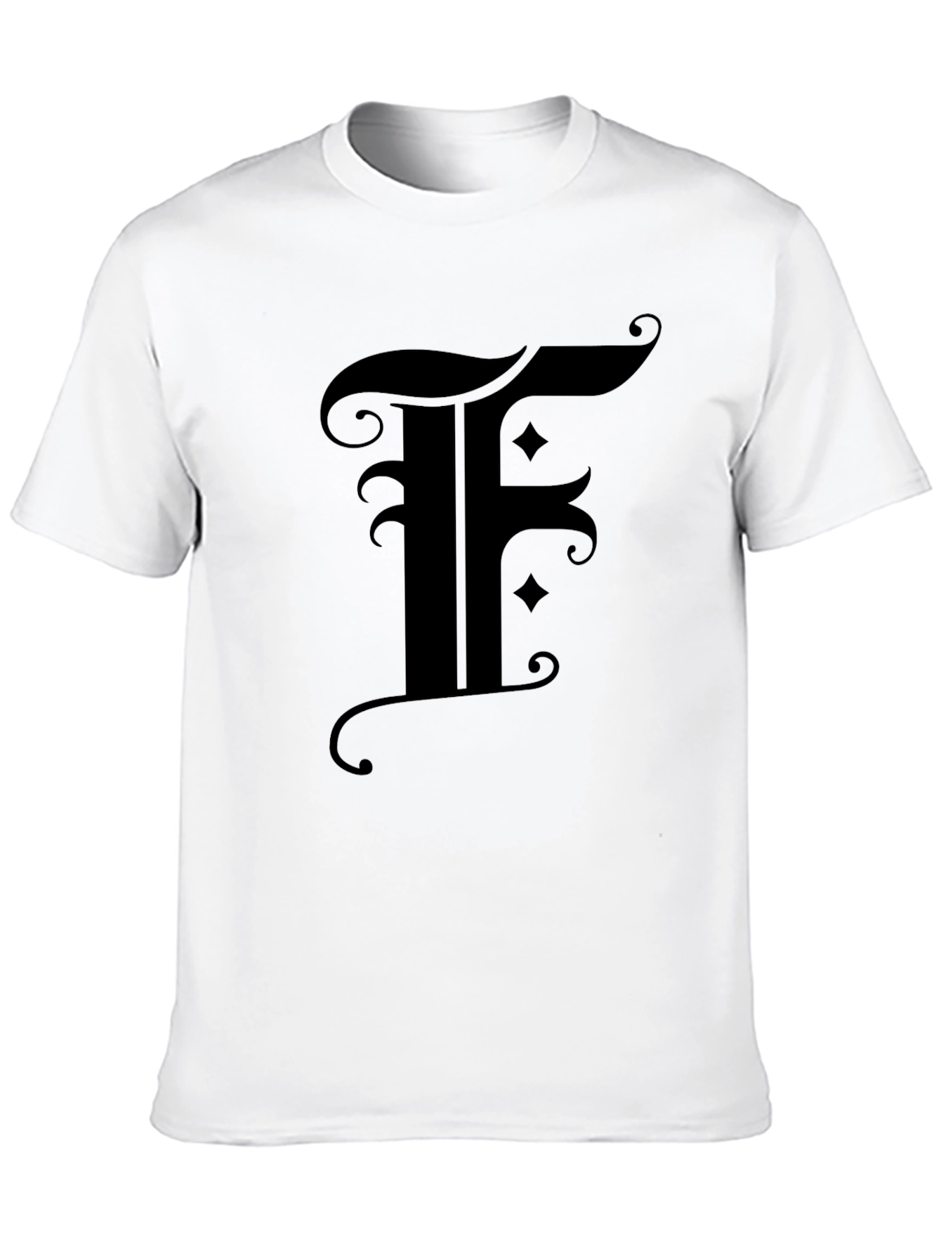 Gothic Initial F Black T-Shirt