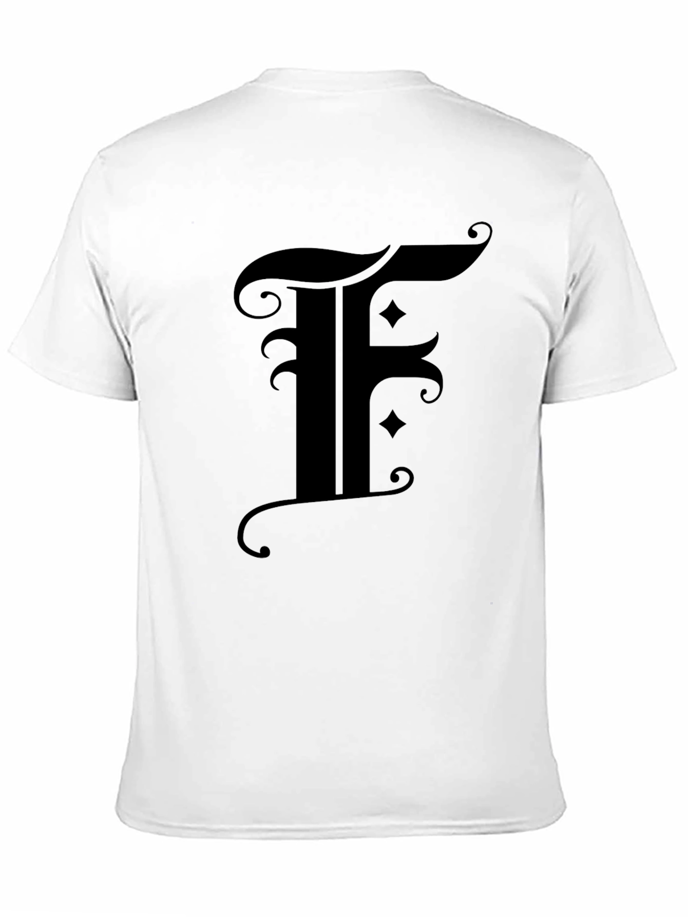 Gothic Initial F Black T-Shirt