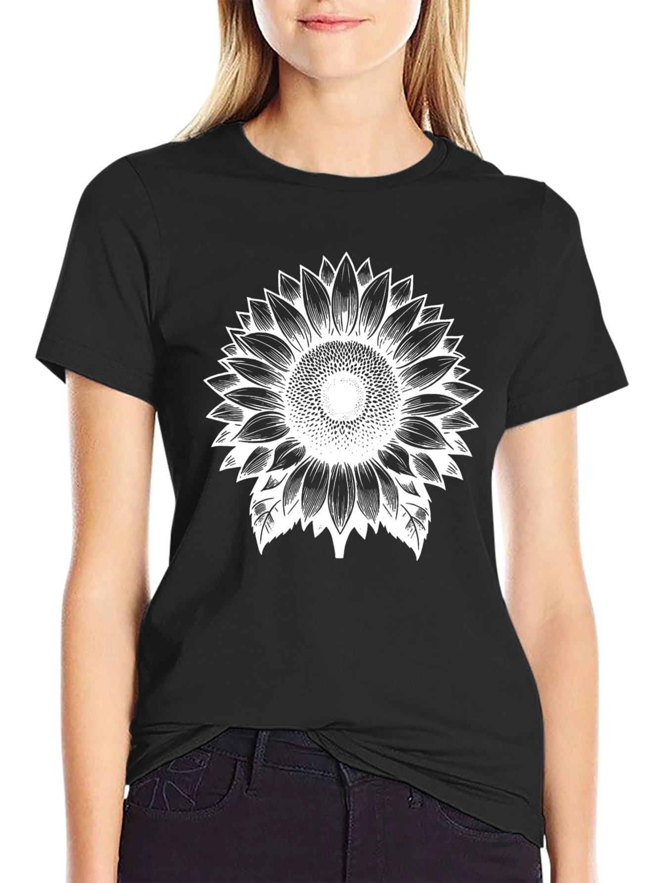 Sunflower Graphic Black T-Shirt