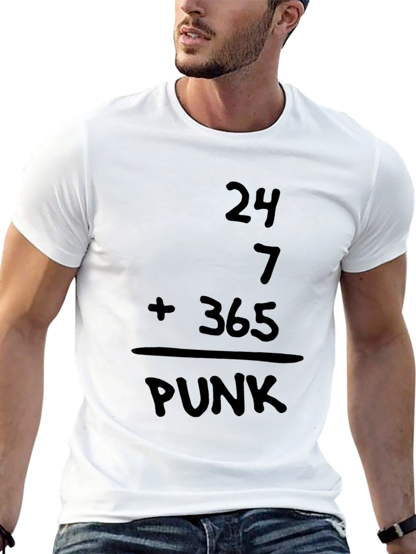 24/7 Punk Graphic T-Shirt - Black Casual Tee