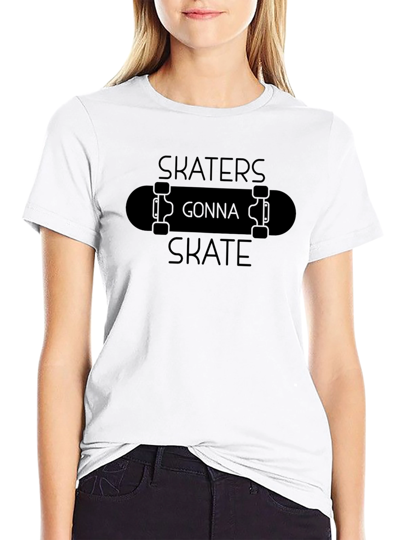 Skaters Gonna Skate Graphic Tee - Classic Black