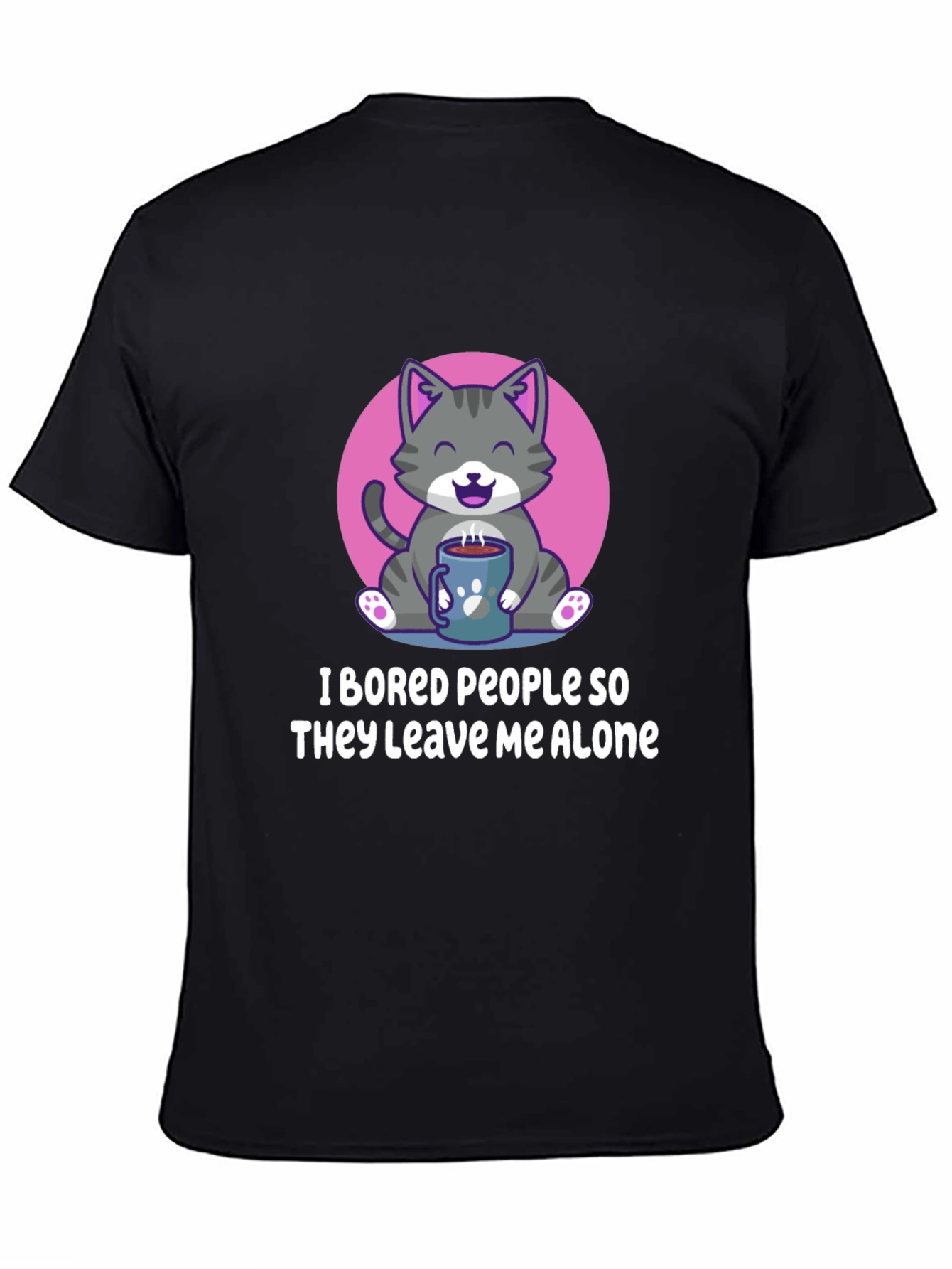 Funny Cat I Bored People Graphic Tee
