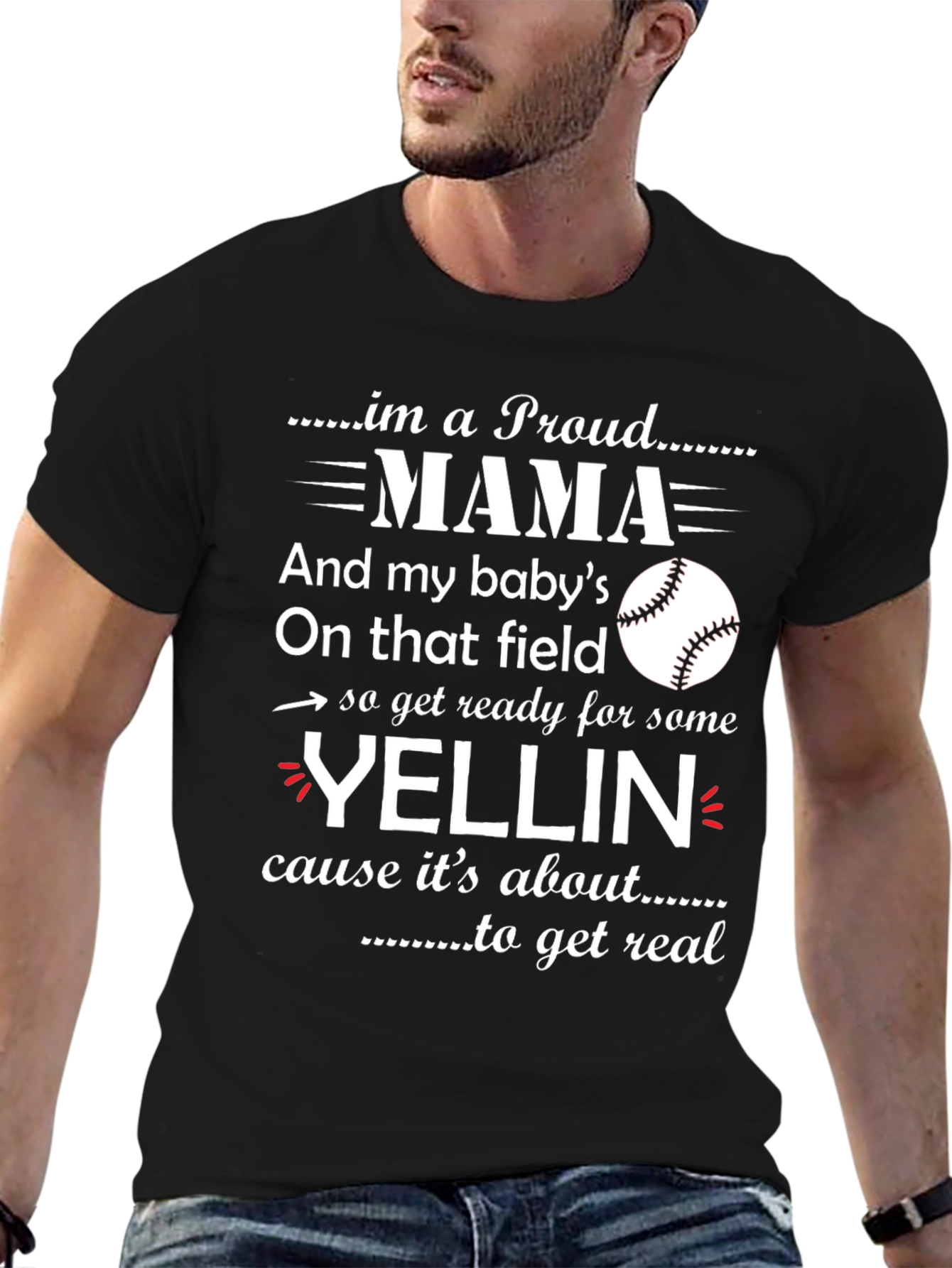 Proud Mama Baseball T-Shirt
