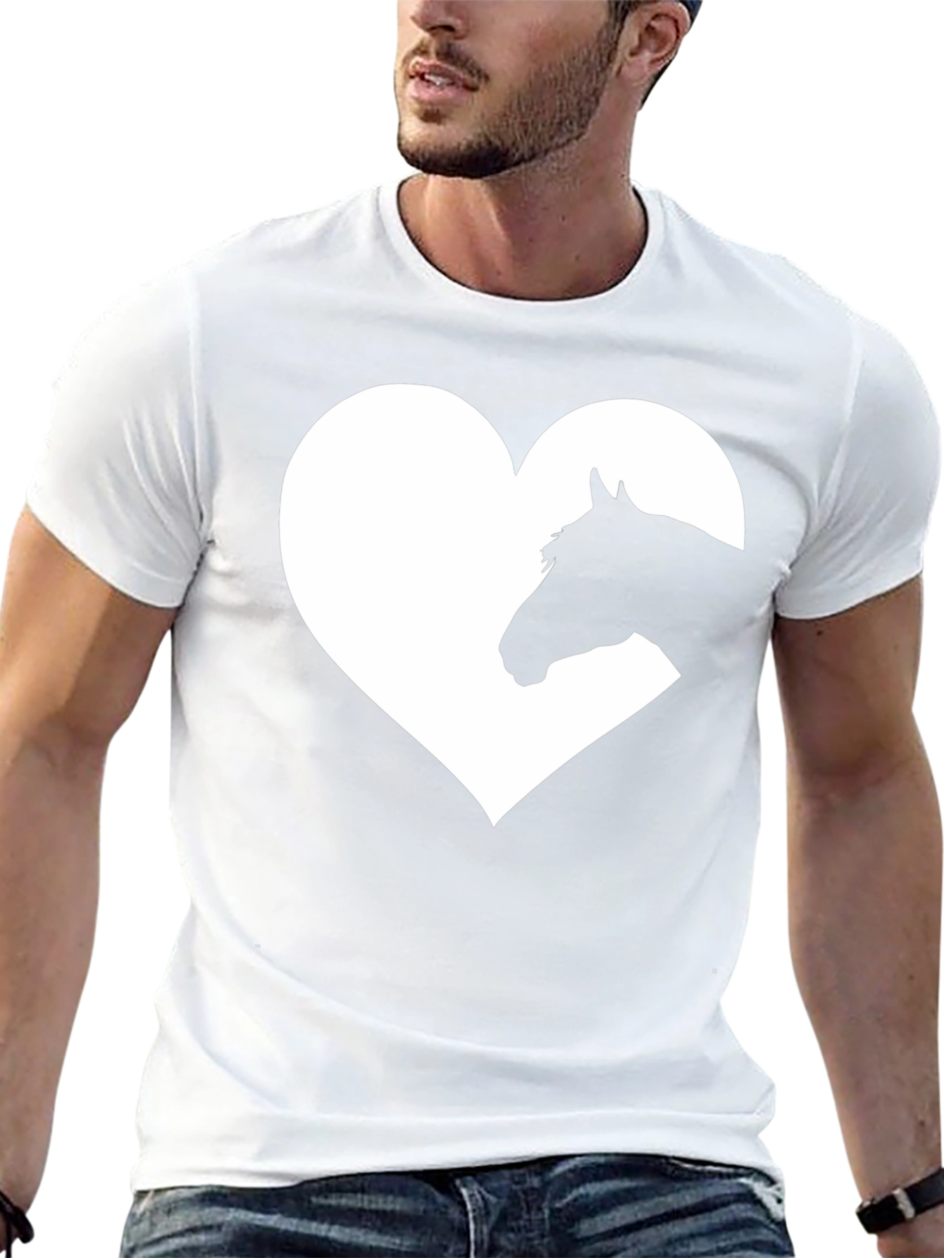 Horse Heart Graphic Tee - Black Cotton Blend