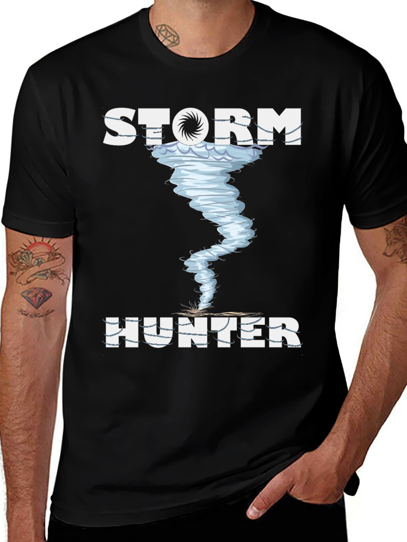 Storm Hunter Graphic Tee - Black Cotton T-Shirt