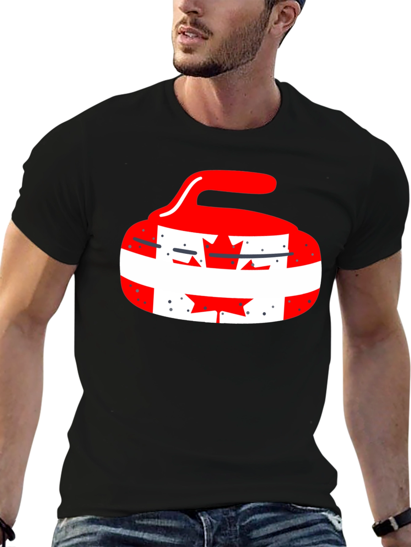 Canadian Pride Curling Stone Graphic Tee